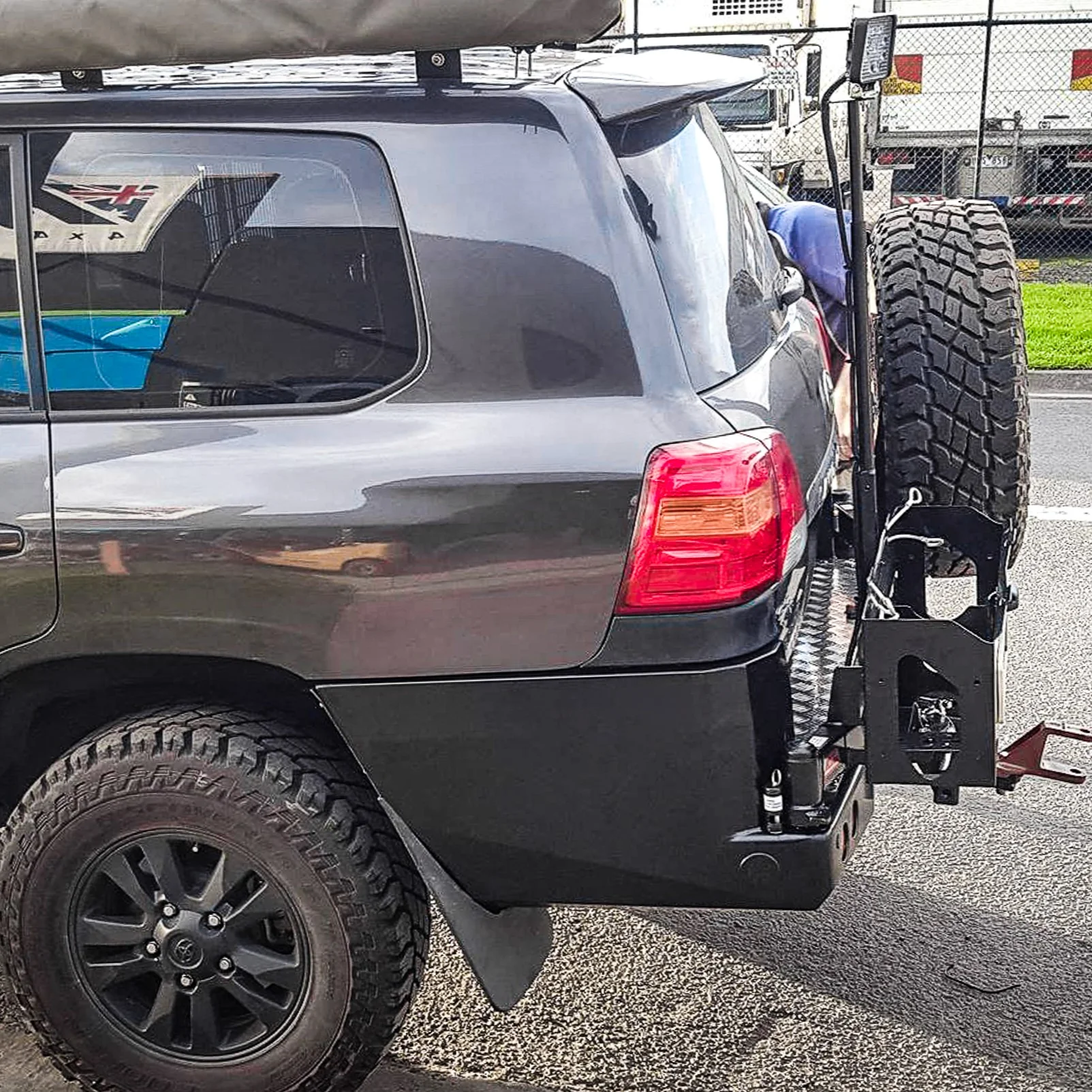 Land Cruiser 200 series 2007-2021 022-02 Rear Wheel Carrier Dual Wheels Carrier Package (Non Blind Spot Radar Compatible) - SKU MCC-01008-202PK1 - Image 3