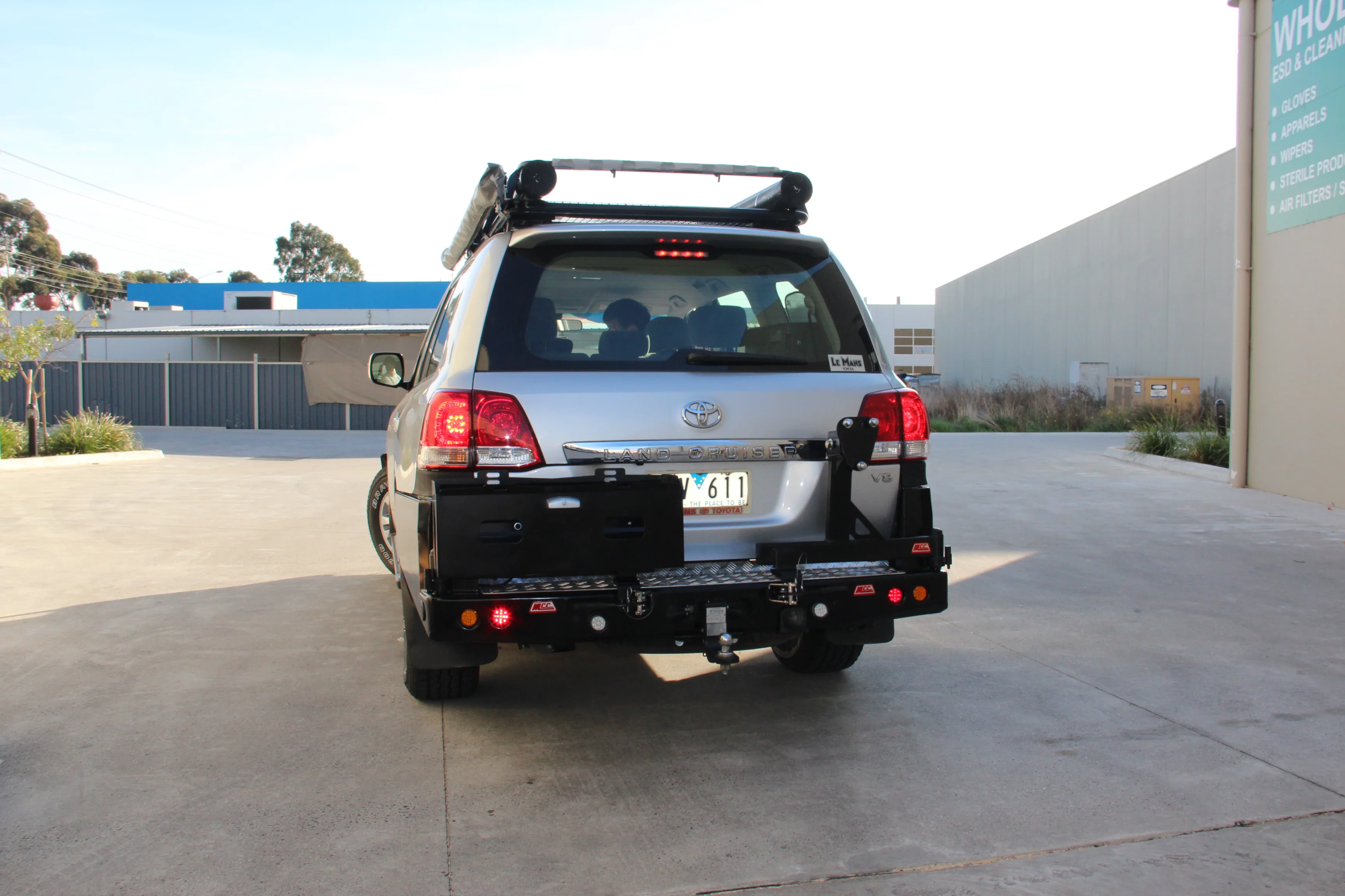 Land Cruiser 200 series 2007-2021 022-02 Rear Wheel Carrier Double Jerry Can Holder Package (Non Blind Spot Radar Compatible) - SKU MCC-01008-202PK3 - Image 3