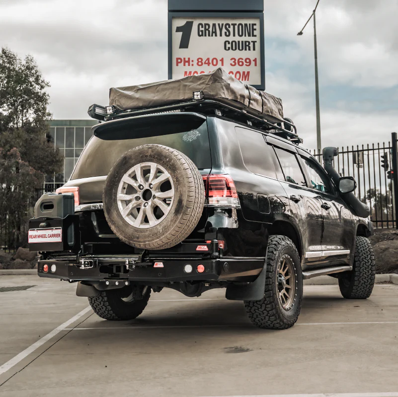 Land Cruiser 200 series 2007-2021 Bumper Cut 022-02 Rear Wheel Carrier Single Jerry Can Holder Package - SKU MCC-01019-202PK2 - Image 2