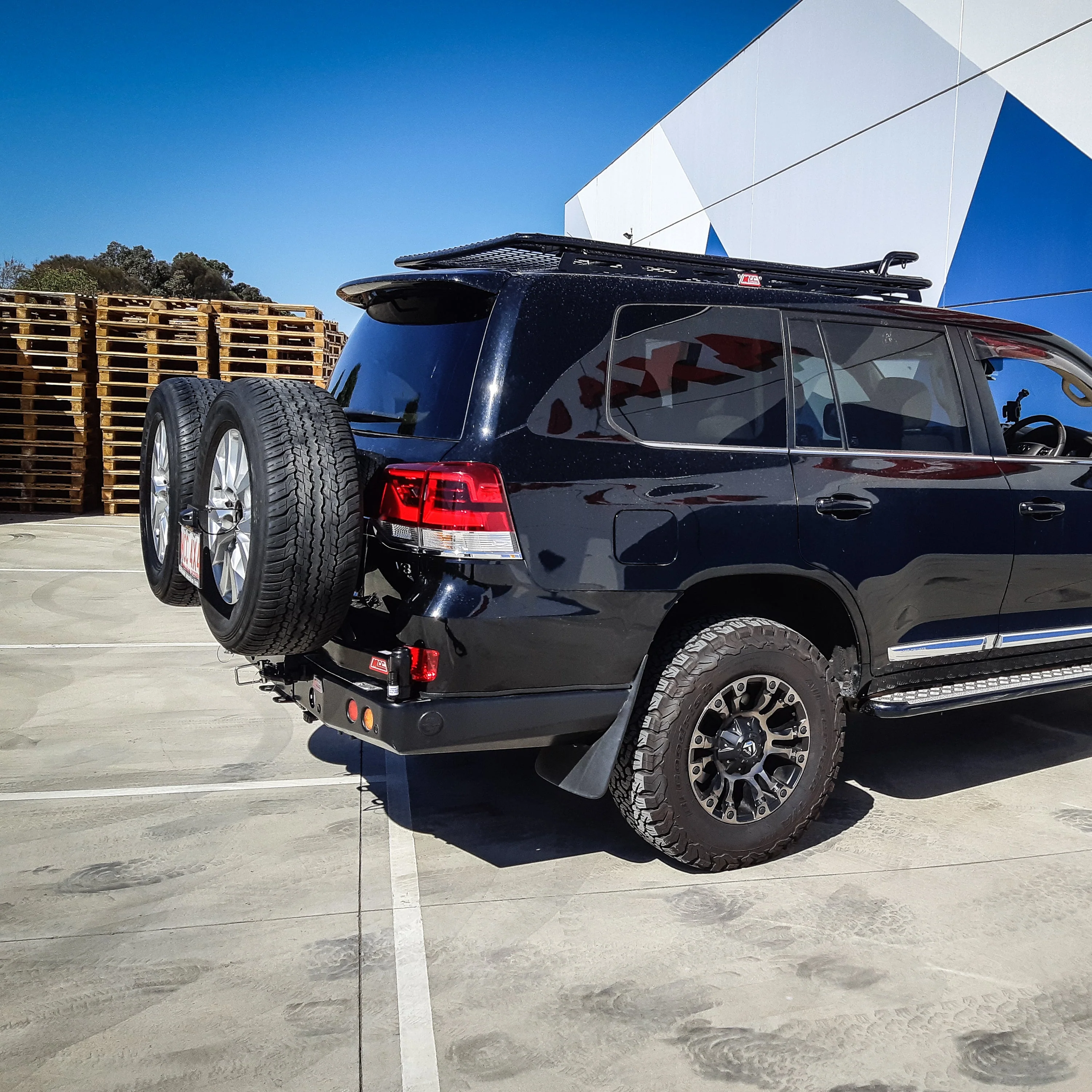 Land Cruiser 200 series 2007-2021 Bumper Cut 022-02 Rear Wheel Carrier Dual Wheels Carrier Package - SKU MCC-01019-202PK1 - Image 2