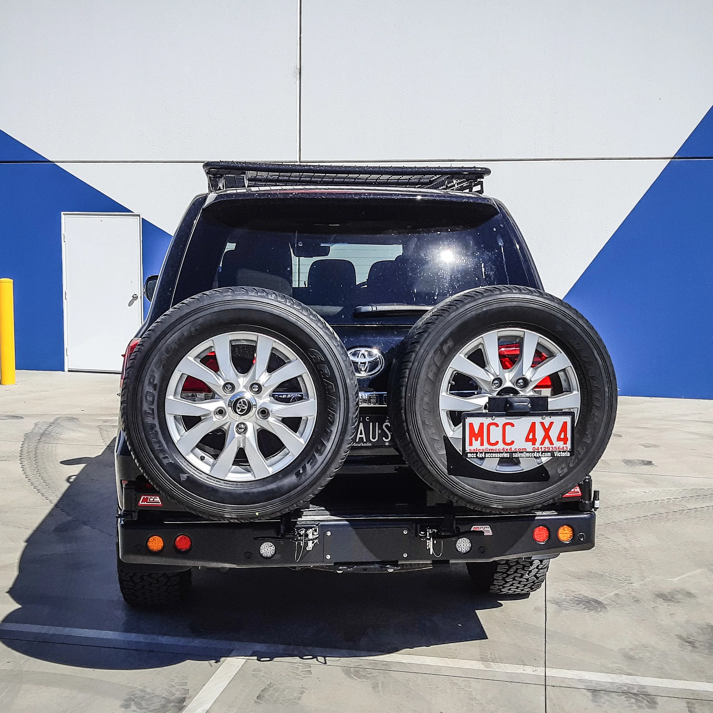 Land Cruiser 200 series 2007-2021 Bumper Cut 022-02 Rear Wheel Carrier Dual Wheels Carrier Package - SKU MCC-01019-202PK1 - Image 3