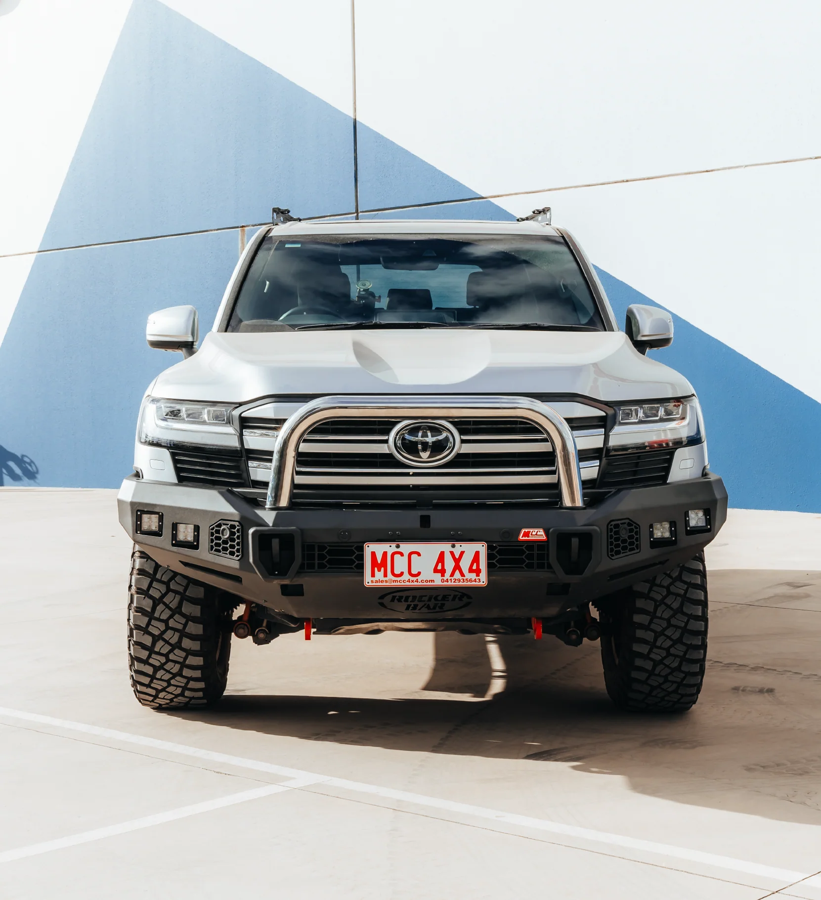 Land Cruiser 300 Series 2022-On - 078-01SQSSL Rocker Bull Bar Single Stainless Loop Package - SKU MCC-01023-7801SQSSL - Image 3