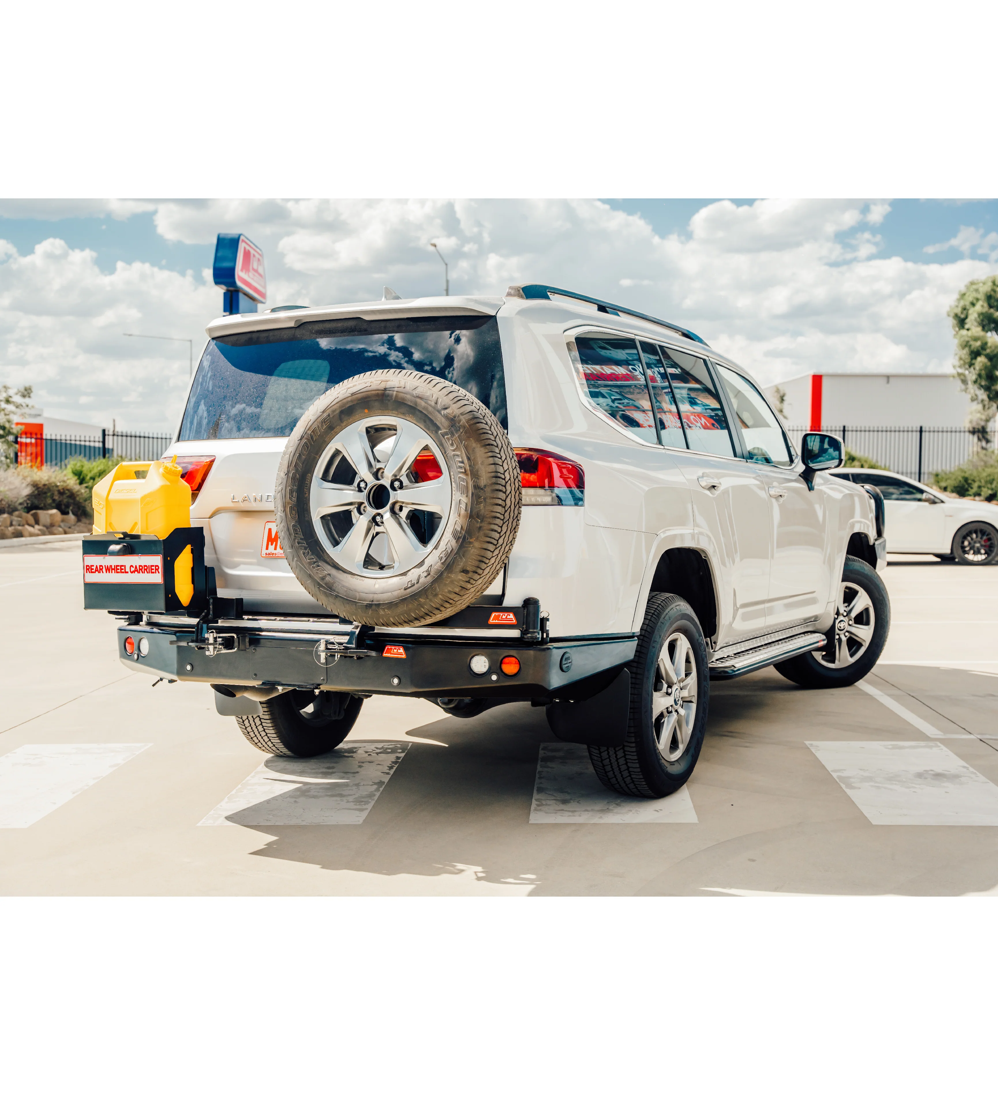 Land Cruiser 300 Series 2022-On - Bumper Cut 022-02 Rear Wheel Carrier Single Jerry Can Holder Package - SKU MCC-01023-202PK2 - Image 2