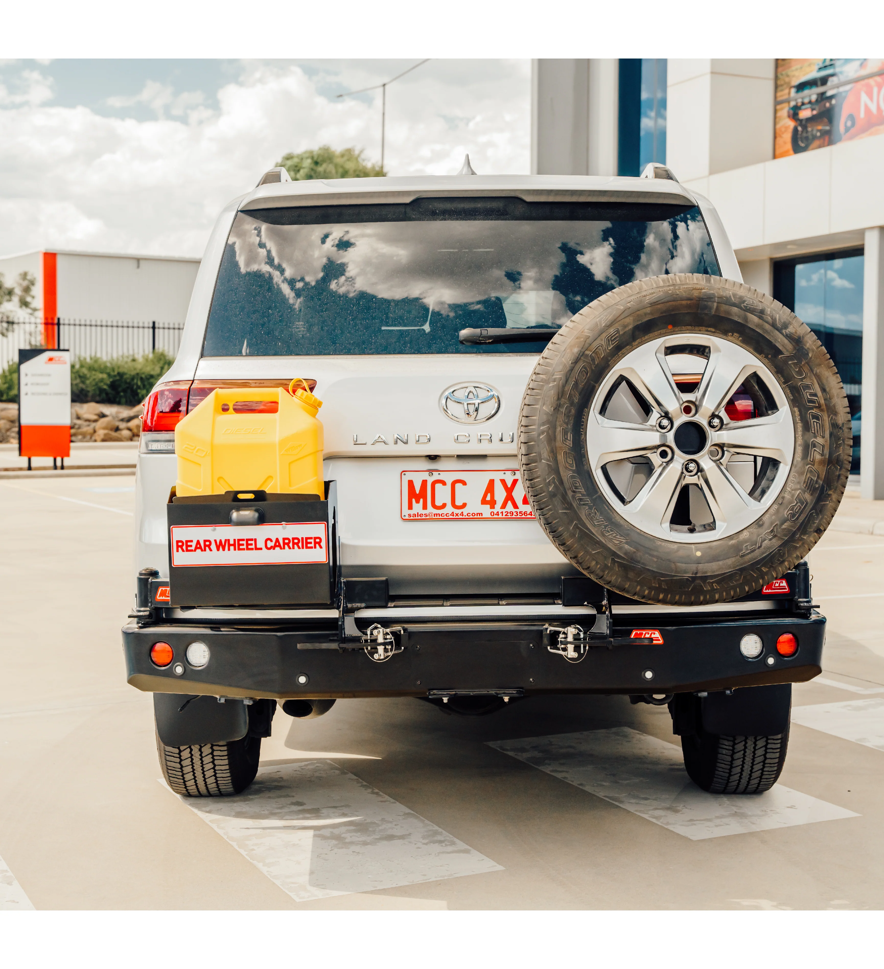 Land Cruiser 300 Series 2022-On - Bumper Cut 022-02 Rear Wheel Carrier Single Jerry Can Holder Package - SKU MCC-01023-202PK2 - Image 3