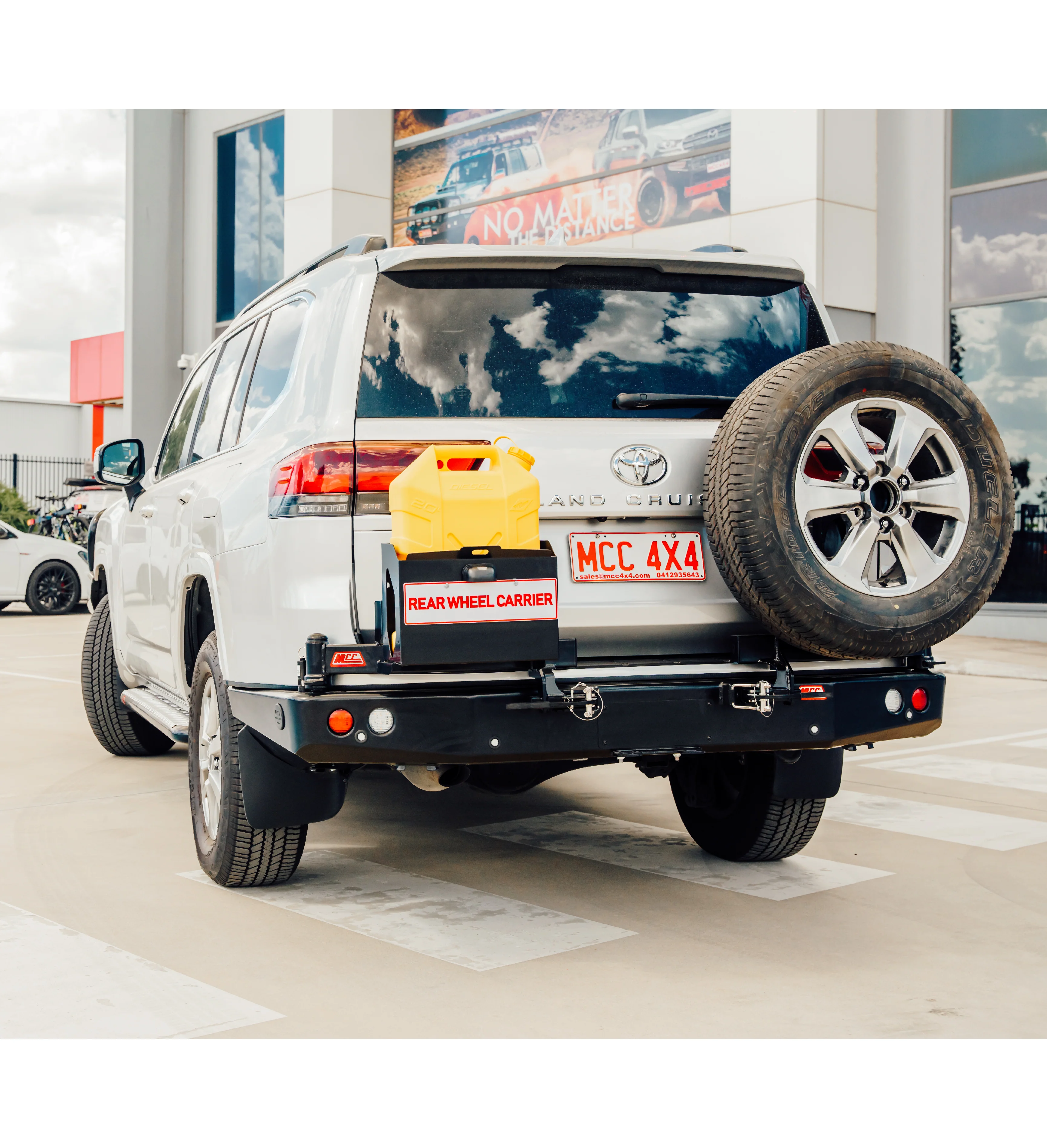 Land Cruiser 300 Series 2022-On - Bumper Cut 022-02 Rear Wheel Carrier Single Jerry Can Holder Package - SKU MCC-01023-202PK2 - Image 4