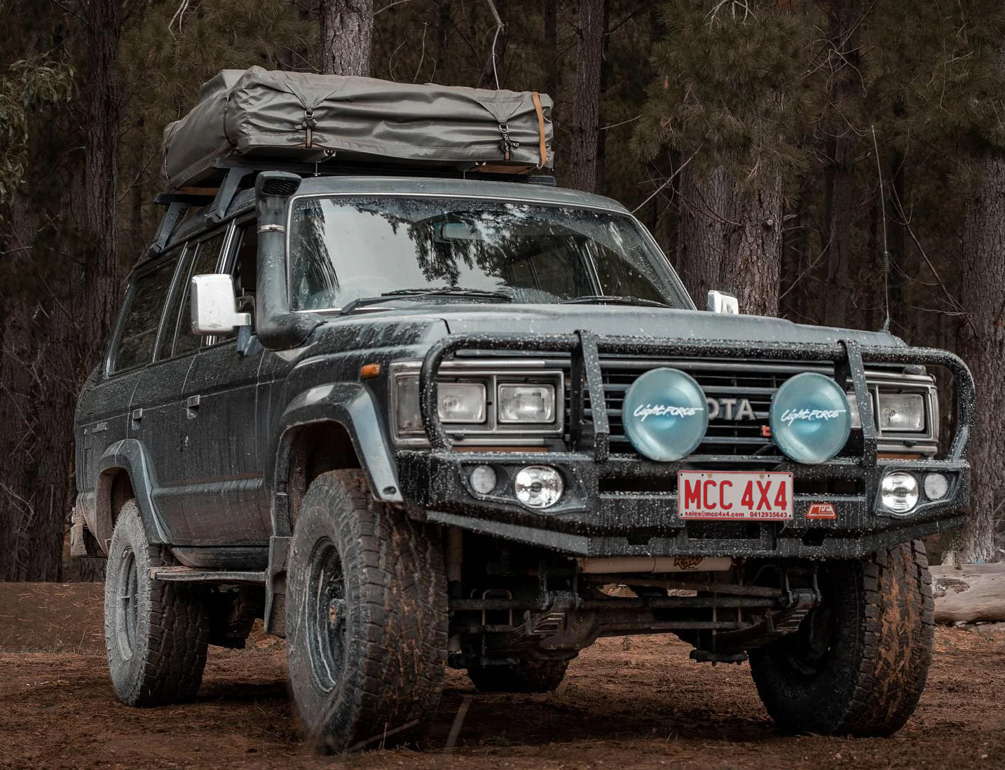 Land Cruiser 60 series 1980-1990 707-02 Falcon Bull Bar Black A-Frame Package (No Foglight) - SKU MCC-01013-702 - Image 2