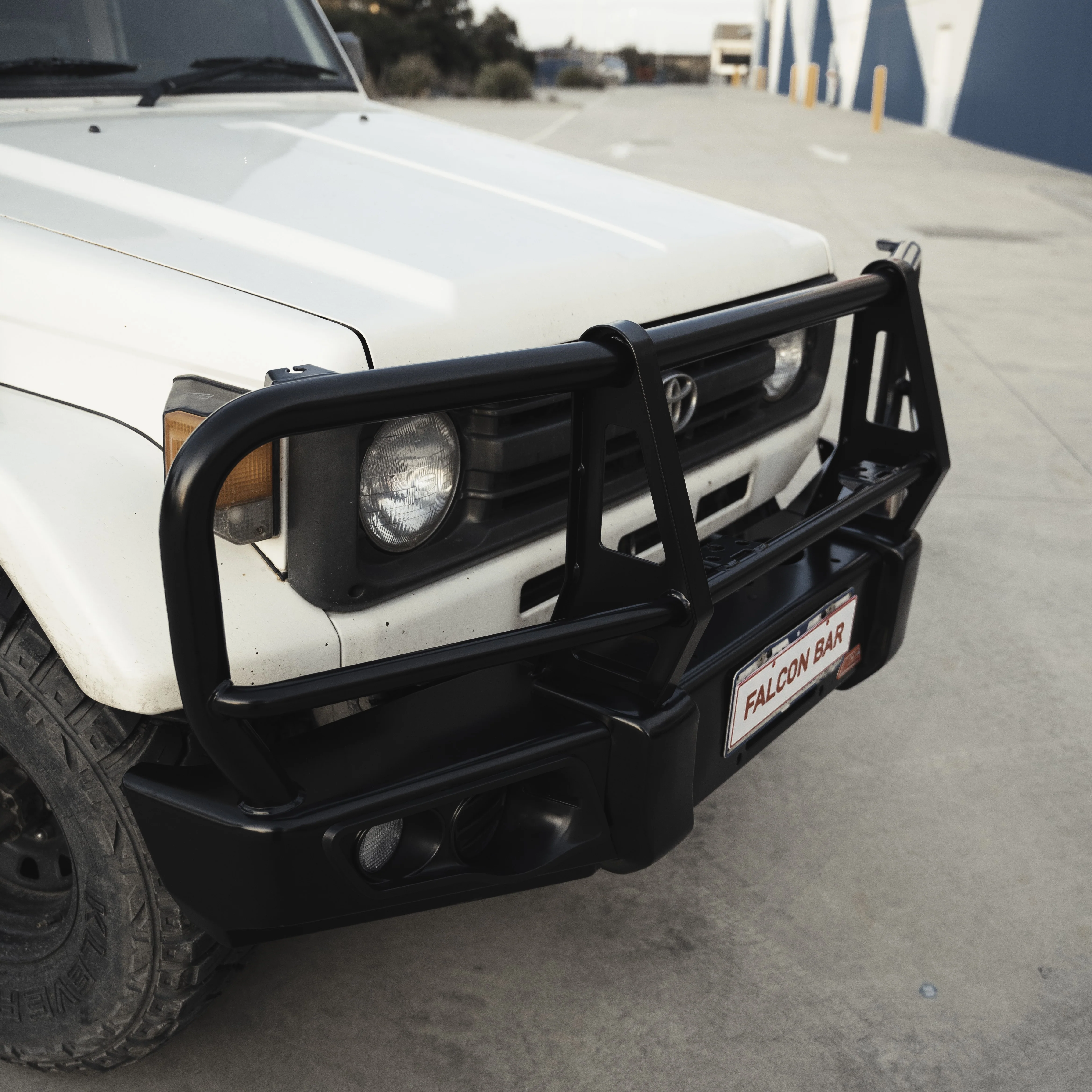 Land Cruiser 70 series 1984-2007 707-02 Falcon Bull Bar Black A-Frame Package (No Foglight) - SKU MCC-01003-702 - Image 5
