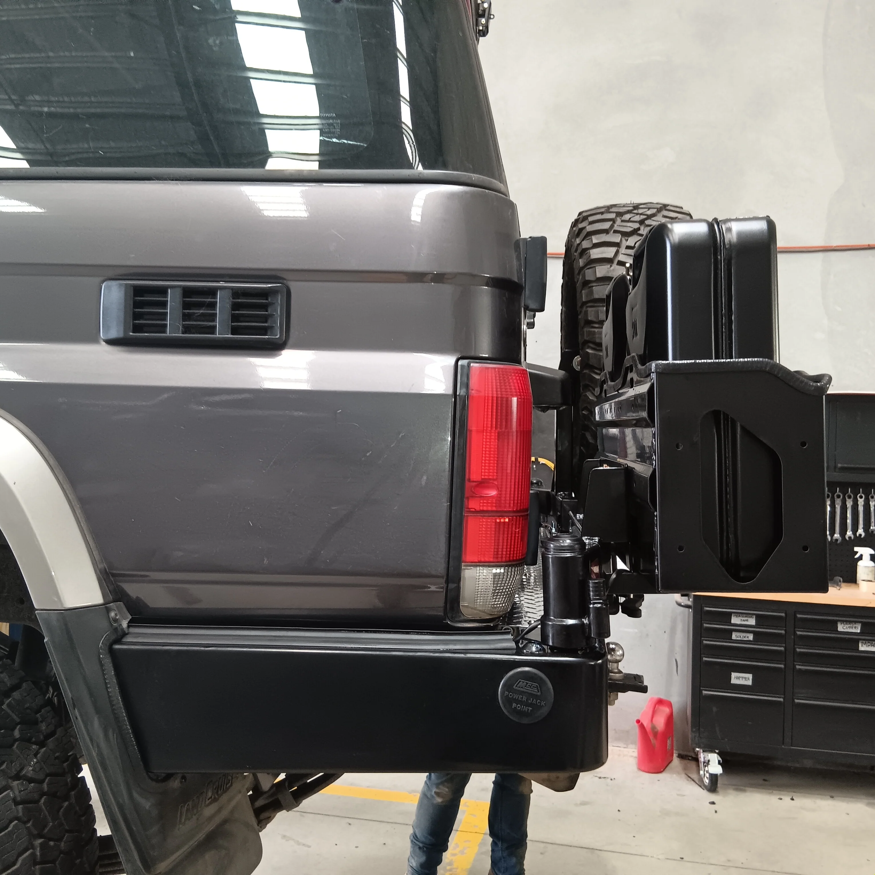 Land Cruiser 70 series 1984-2022 022-02 Rear Wheel Carrier Double Jerry Can Holder Package - SKU MCC-01003-202PK3 - Image 5