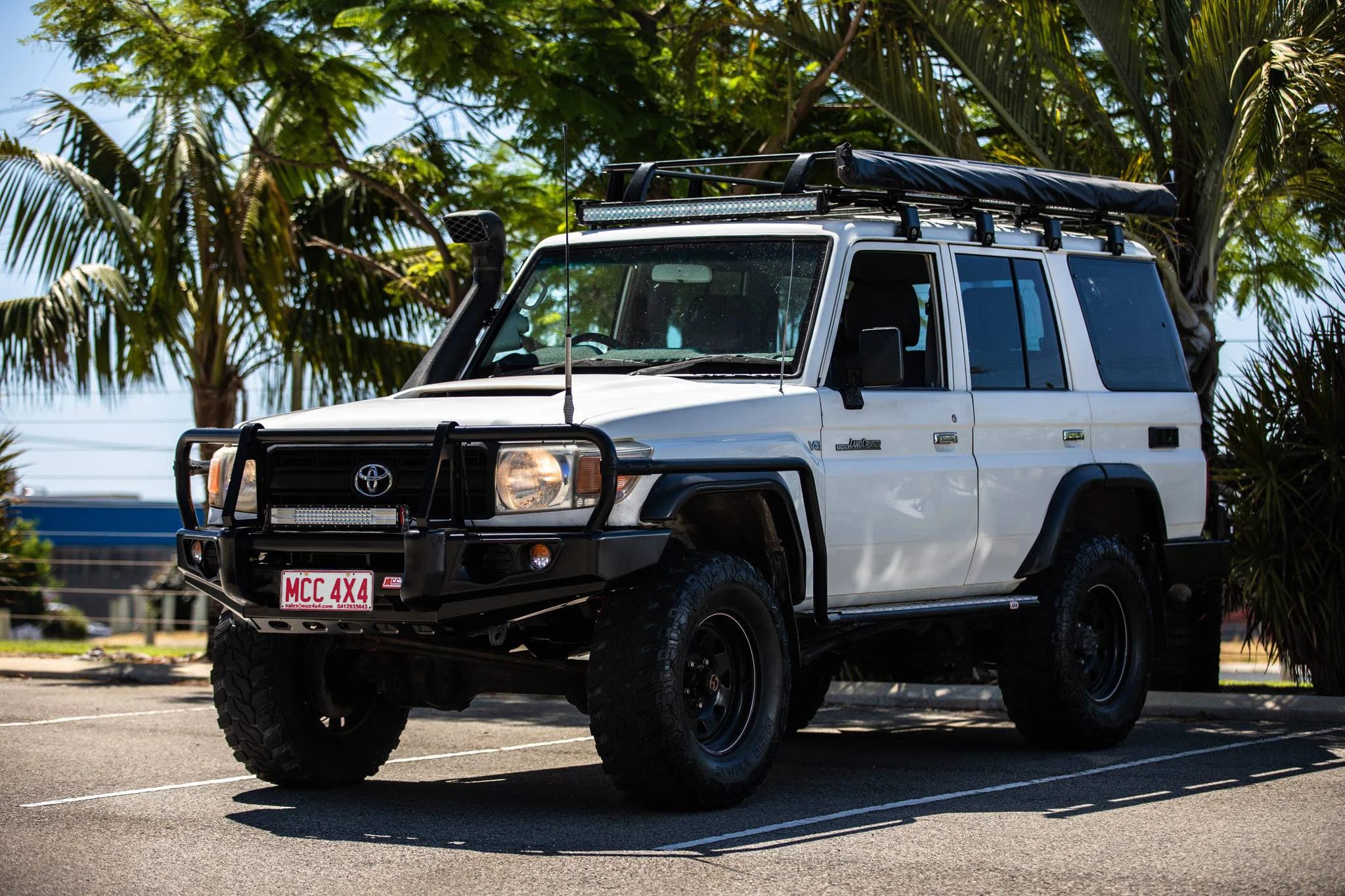Land Cruiser 70 series 2007-2022 707-02 Falcon Bull Bar Black A-Frame Package (No Foglight) - SKU MCC-01005-702UP - Image 4