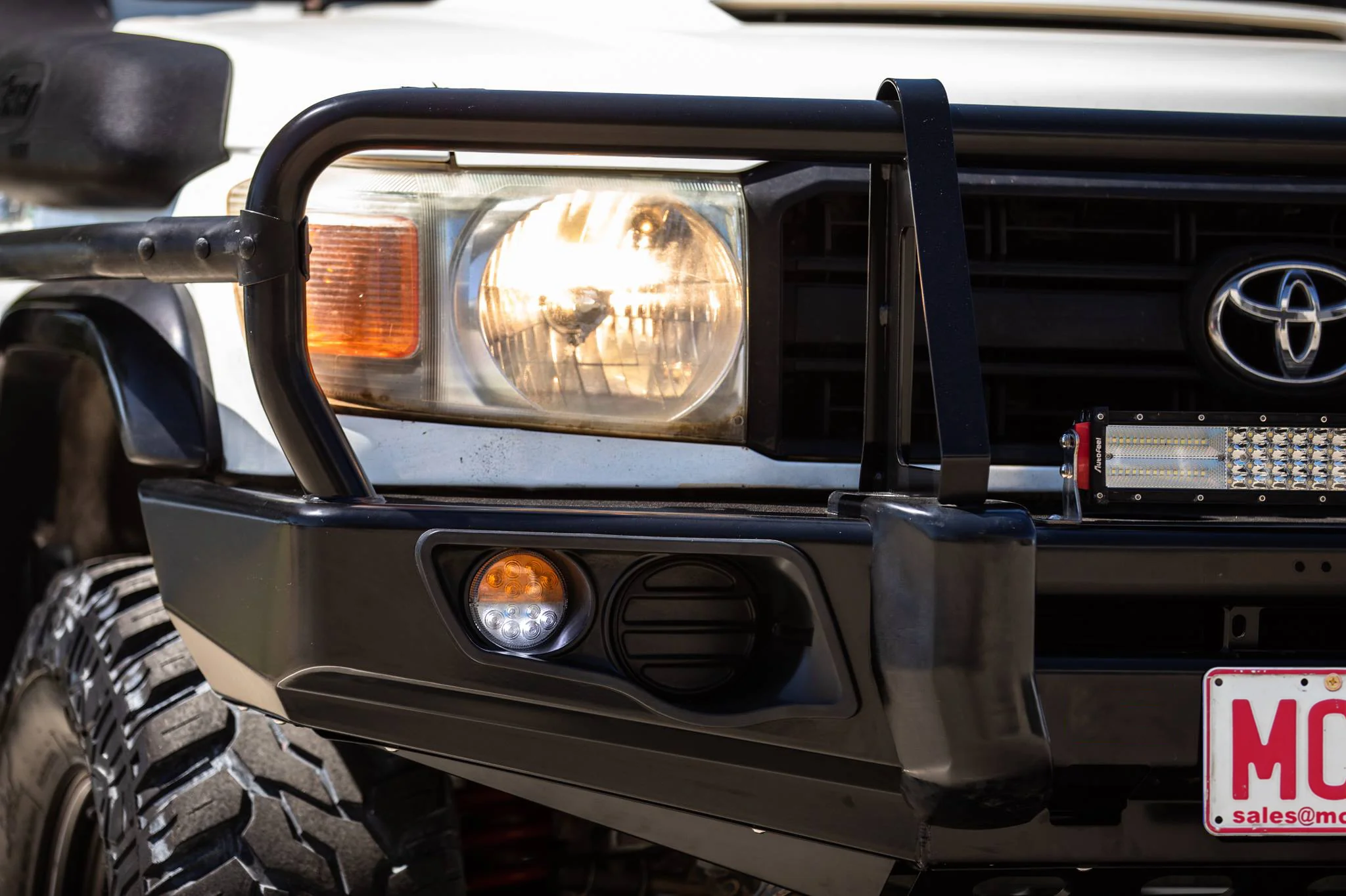 Land Cruiser 70 series 2007-2022 707-02 Falcon Bull Bar Black A-Frame Package (No Foglight) - SKU MCC-01005-702UP - Image 6