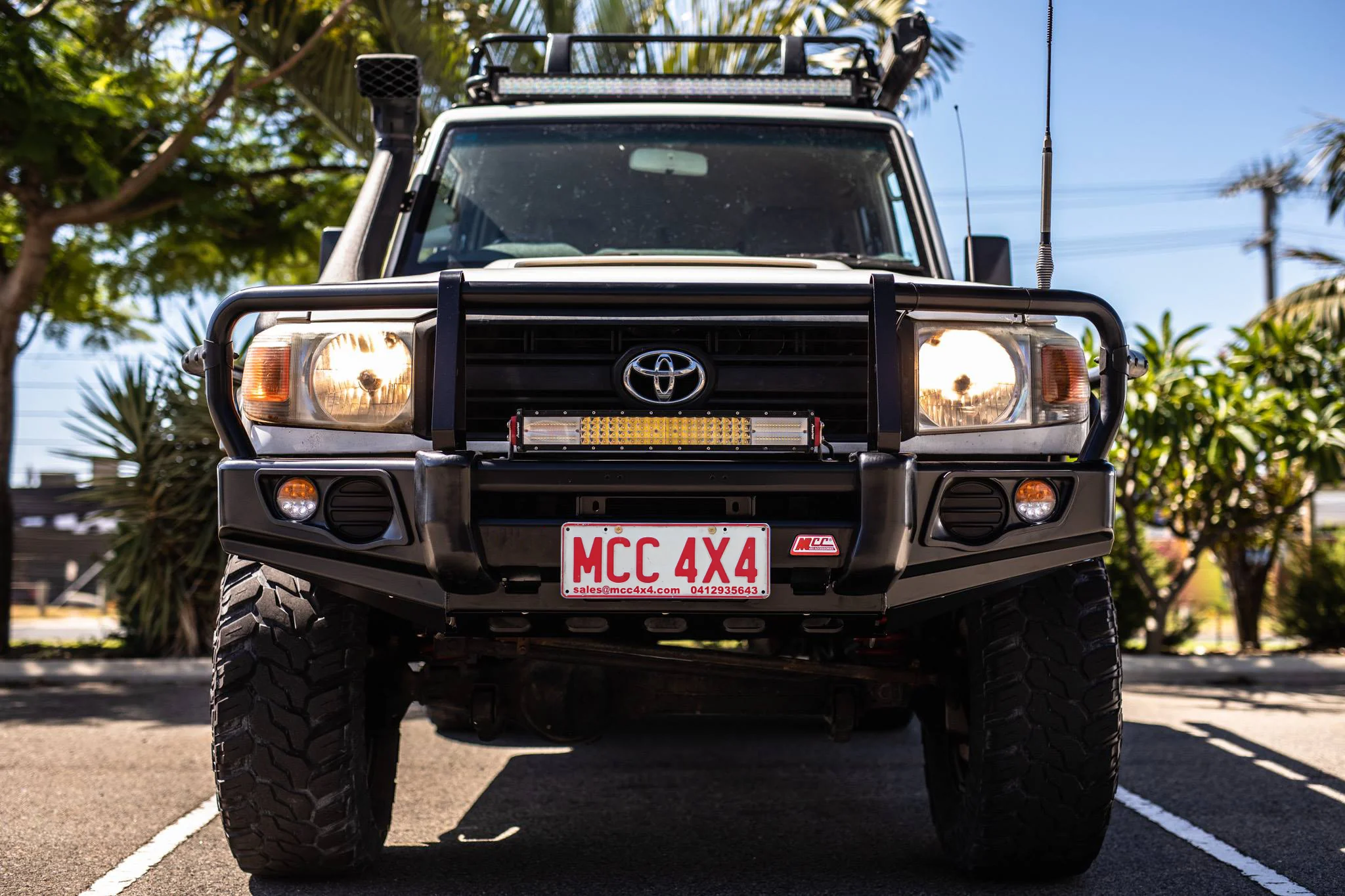 Land Cruiser 79 series UTE (2016-2022) 707-02 Falcon bull bar Black A Frame Package (No Foglight) - SKU MCC-01005-702UPSC - Image 4