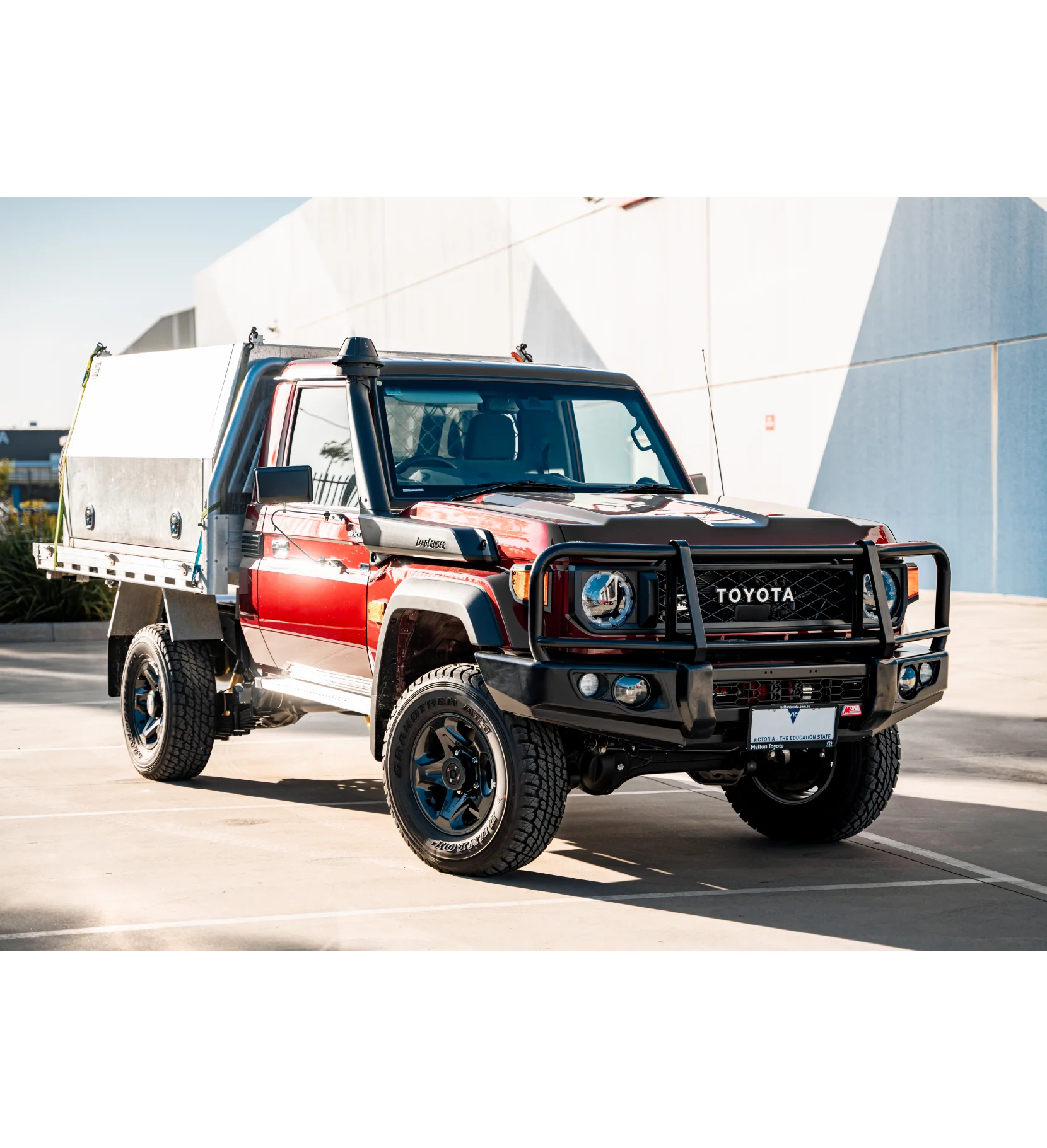 Land Cruiser 70s Series 2024-On - 707-02 Falcon Bull Bar Black A-Frame Package (LED Foglight) - SKU MCC-01024-702FOGUP - Image 2