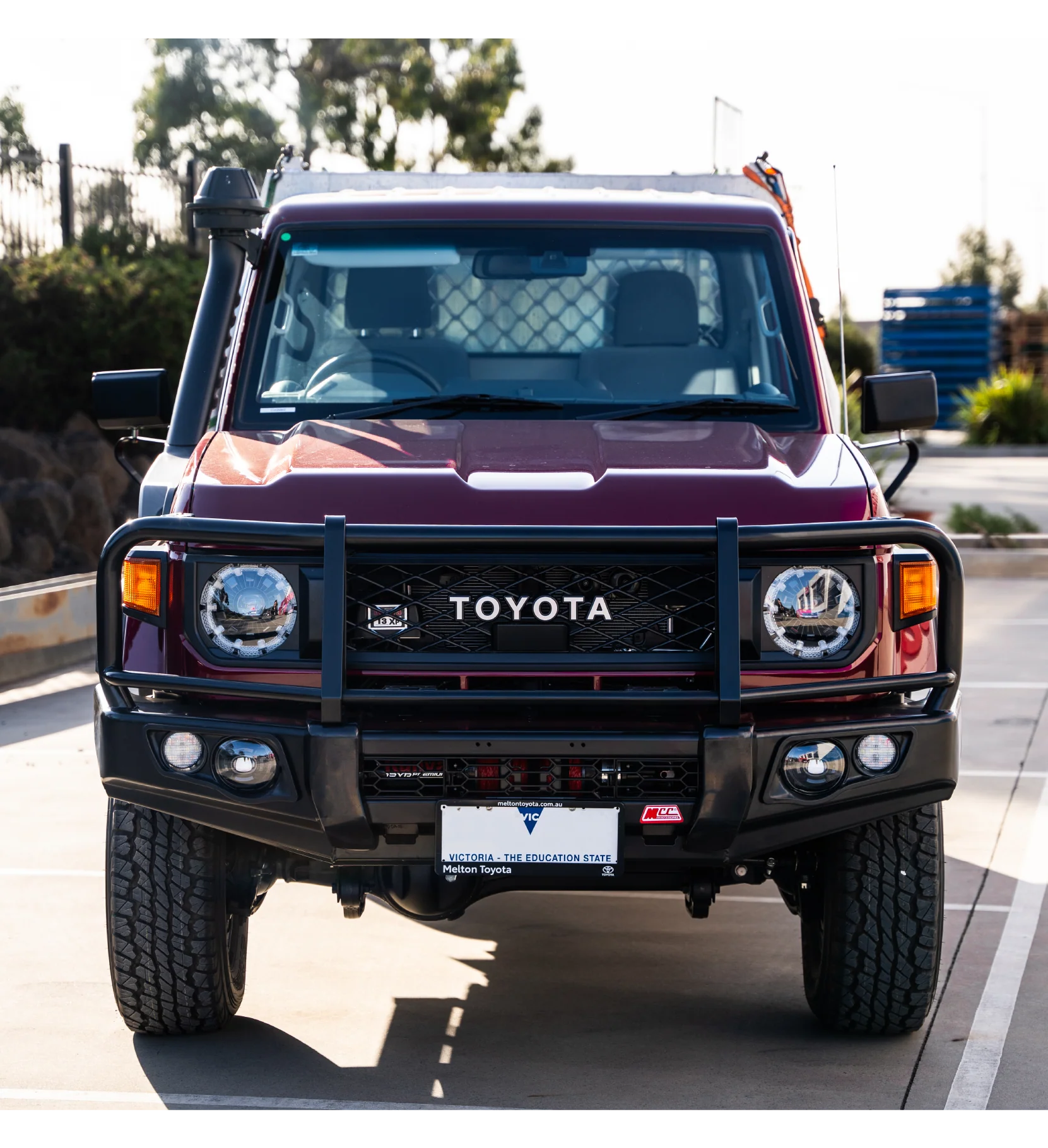 Land Cruiser 70s Series 2024-On - 707-02 Falcon Bull Bar Black A-Frame Package (LED Foglight) - SKU MCC-01024-702FOGUP - Image 3