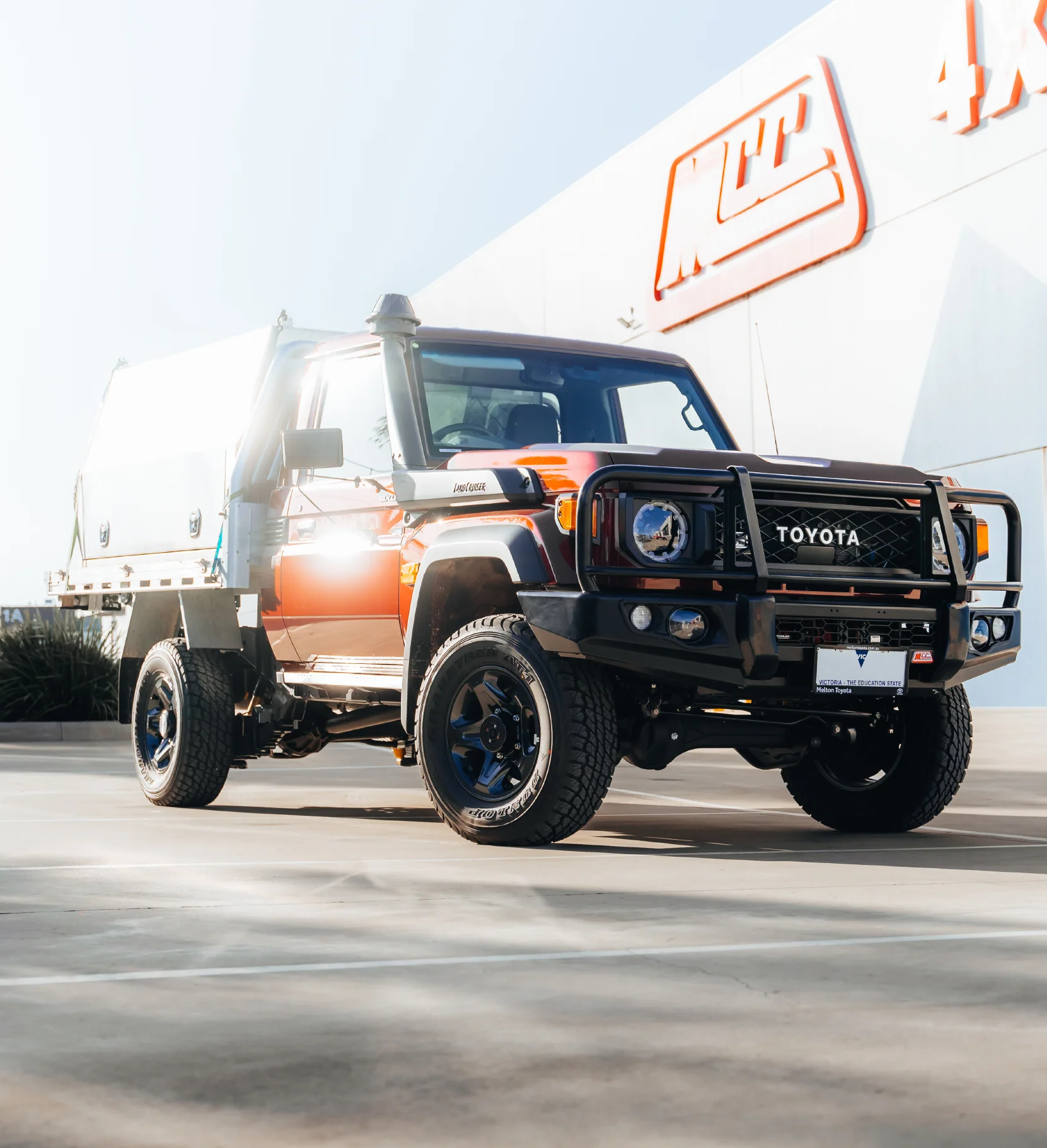 Land Cruiser 70s Series 2024-On - 707-02 Falcon Bull Bar Black A-Frame Package (LED Foglight) - SKU MCC-01024-702FOGUP - Image 4
