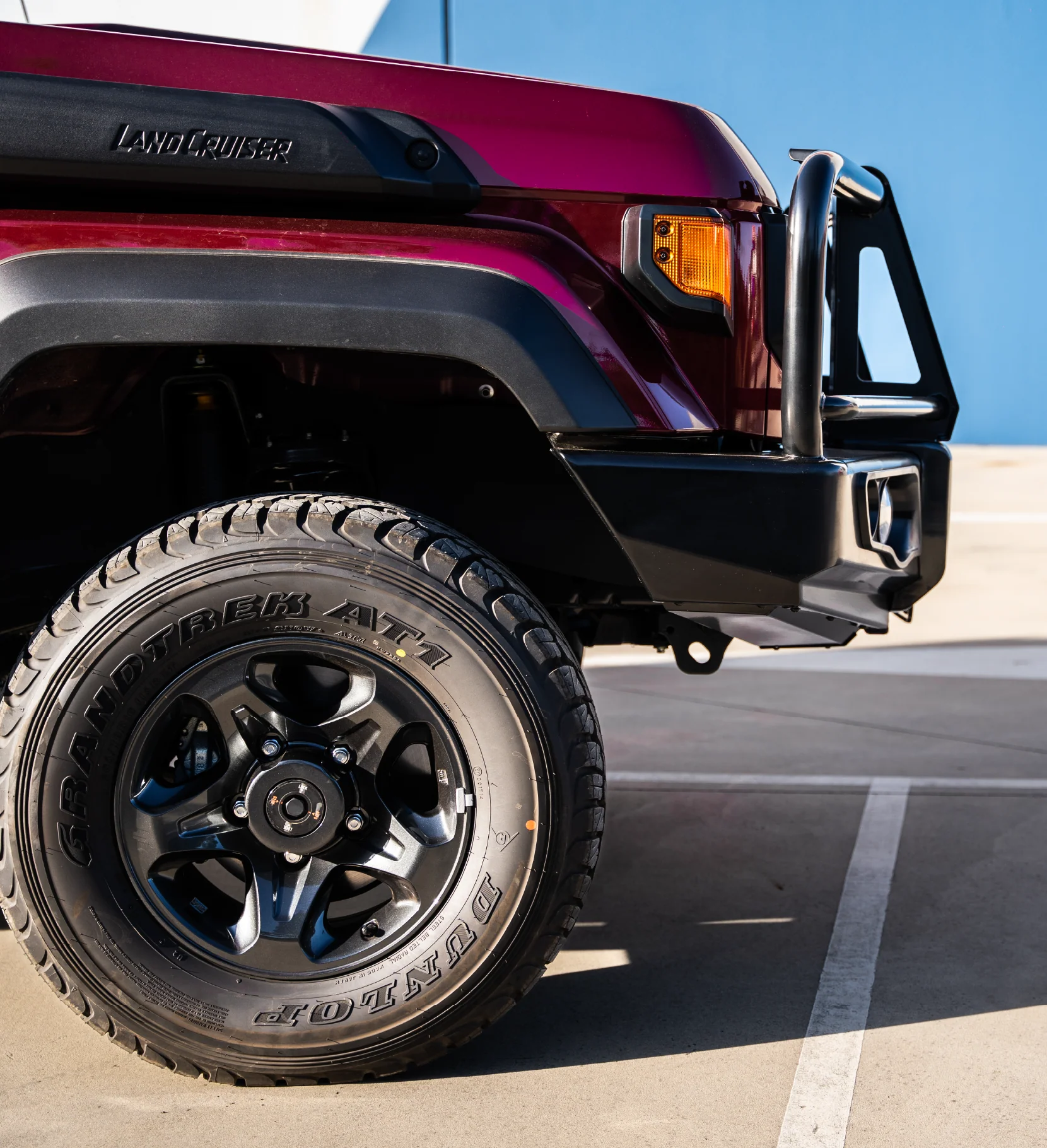 Land Cruiser 70s Series 2024-On - 707-02 Falcon Bull Bar Black A-Frame Package (LED Foglight) - SKU MCC-01024-702FOGUP - Image 5