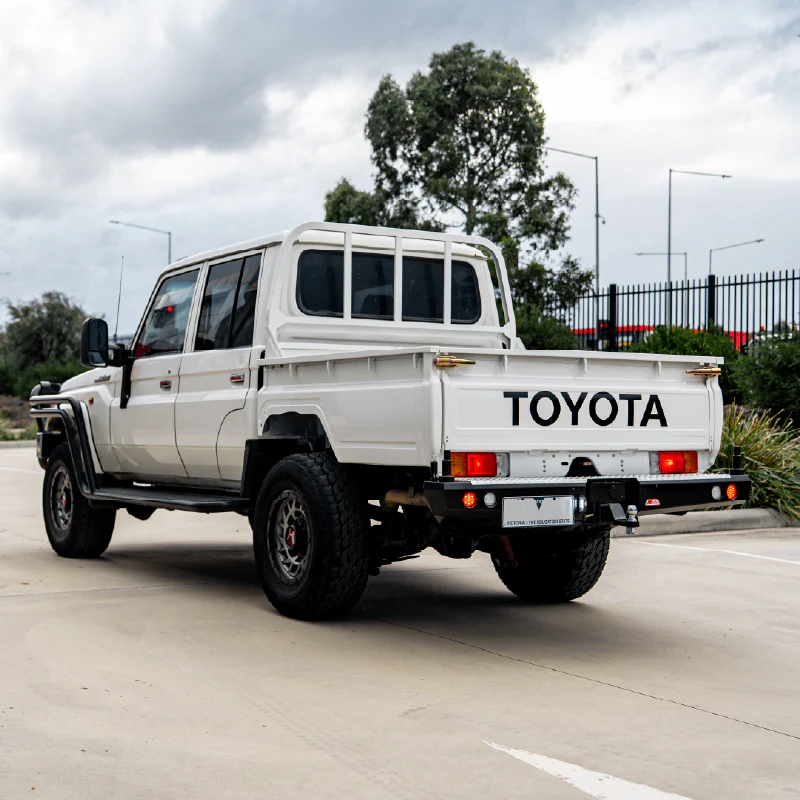 Land Cruiser 79 series UTE 1984-2007 -02022 Rear Wheel Carrier Double Jerry Can Holder Package - Image 2