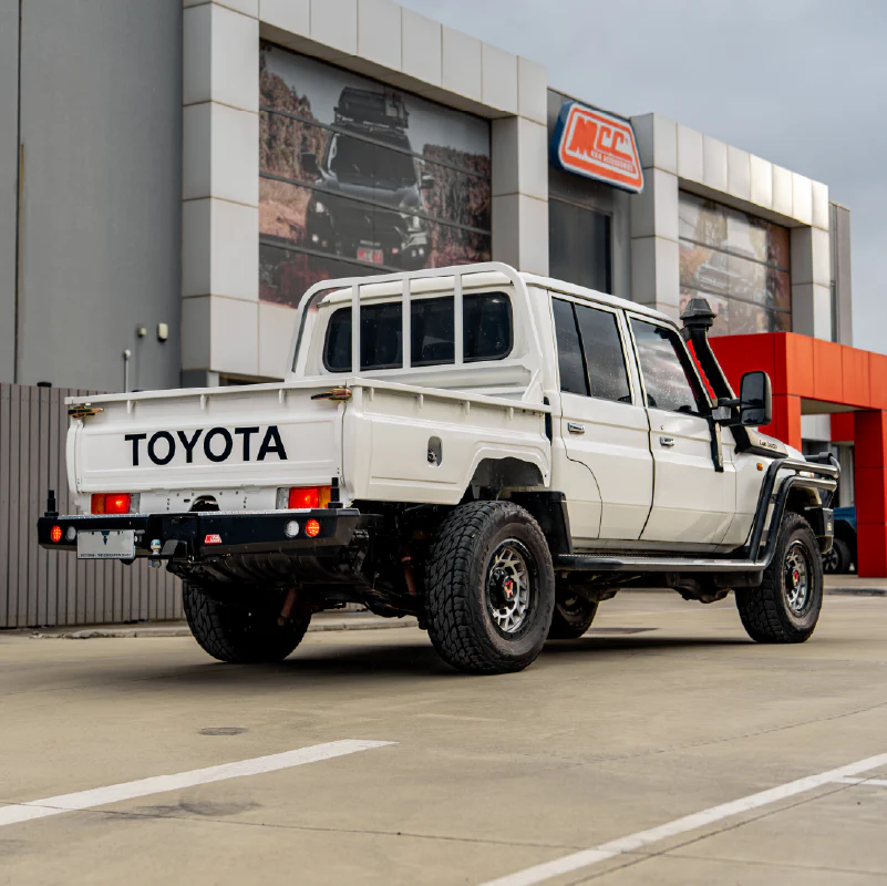 Land Cruiser 79 series UTE 1984-2007 -02022 Rear Wheel Carrier Double Jerry Can Holder Package - Image 4