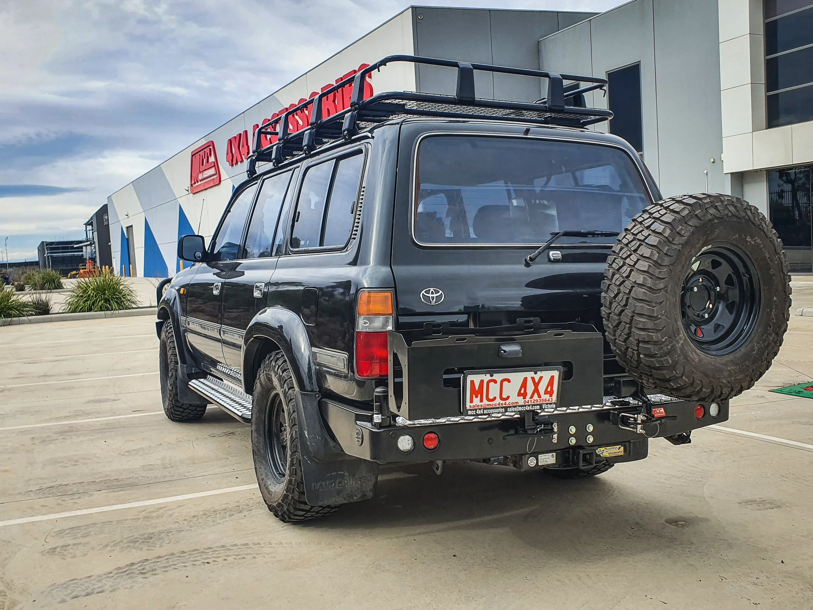 Land Cruiser 80 series 1990-1998 (GX or Non Flare) 022-02 Rear Wheel Carrier Single Jerry Can Holder Package - SKU MCC-01006-202LPK2 - Image 4