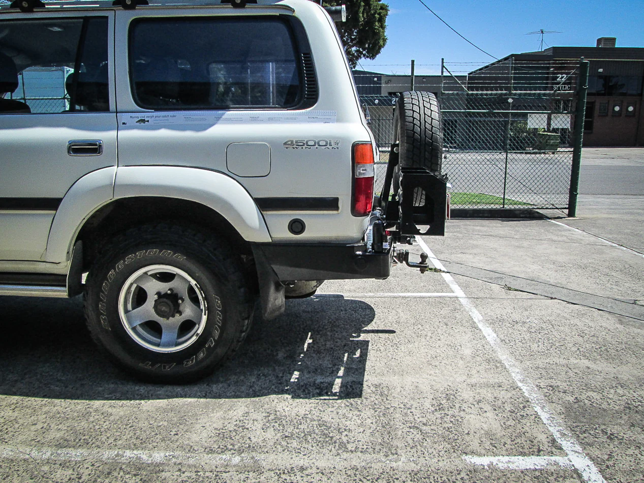 Land Cruiser 80 series 1990-1998 (GXL Model) 022-02 Rear Wheel Carrier Single Jerry Can Holder Package - SKU MCC-01006-202SPK2 - Image 7