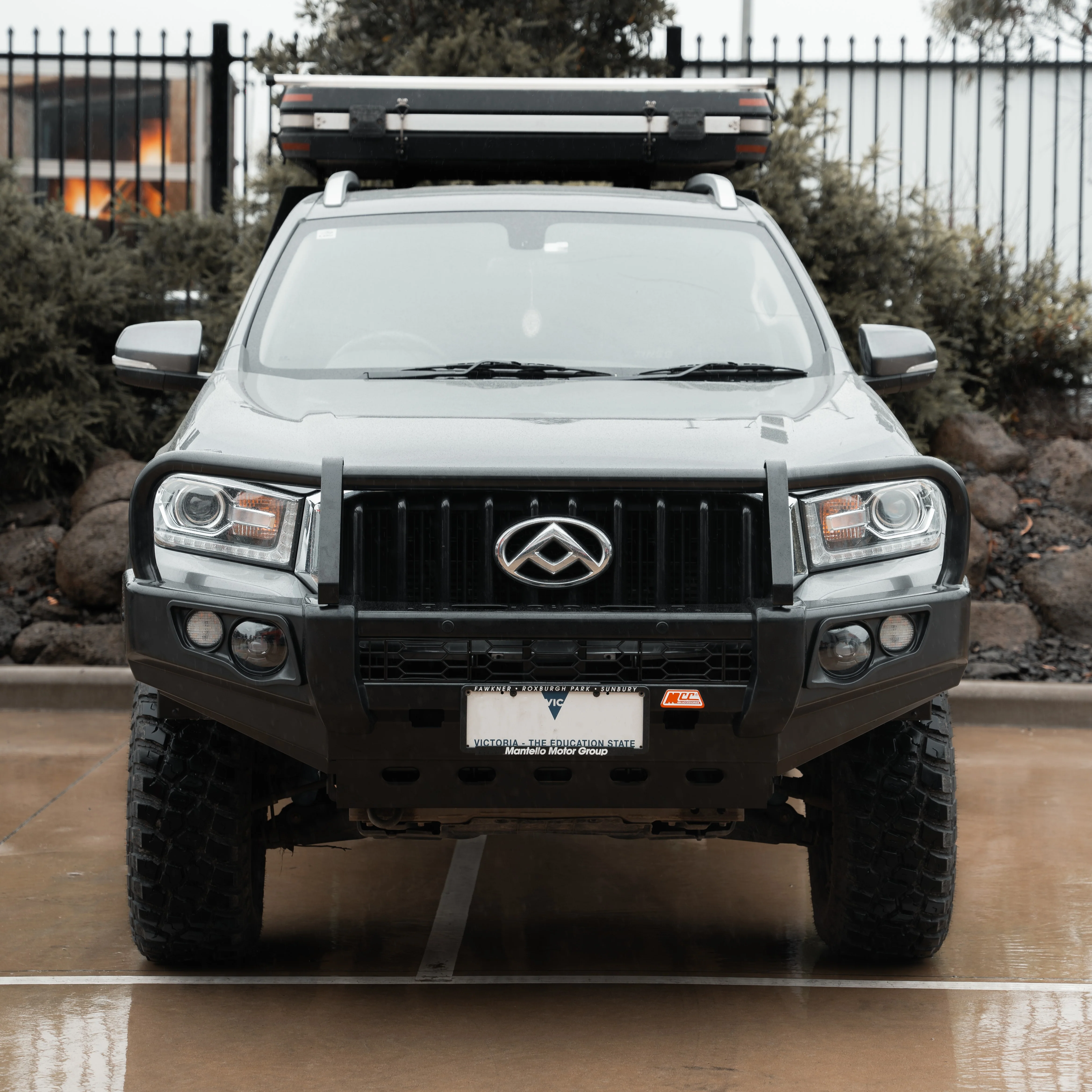 LDV T60 2018-2021 707-02 Falcon Bull Bar Black A-Frame Package (LED Foglight) - SKU MCC-14001-702FOGUP - Image 2