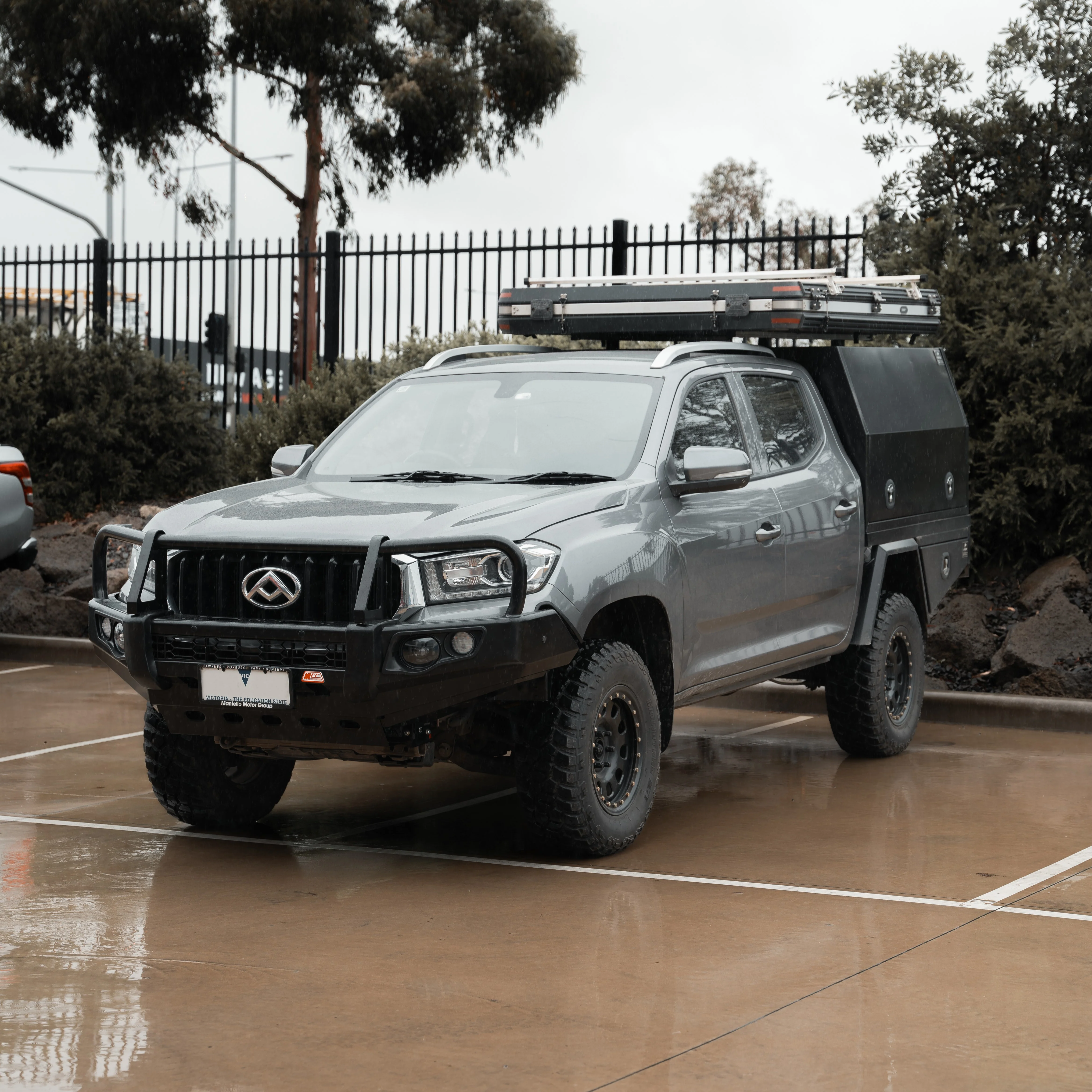 LDV T60 2018-2021 707-02 Falcon Bull Bar Black A-Frame Package (LED Foglight) - SKU MCC-14001-702FOGUP - Image 4