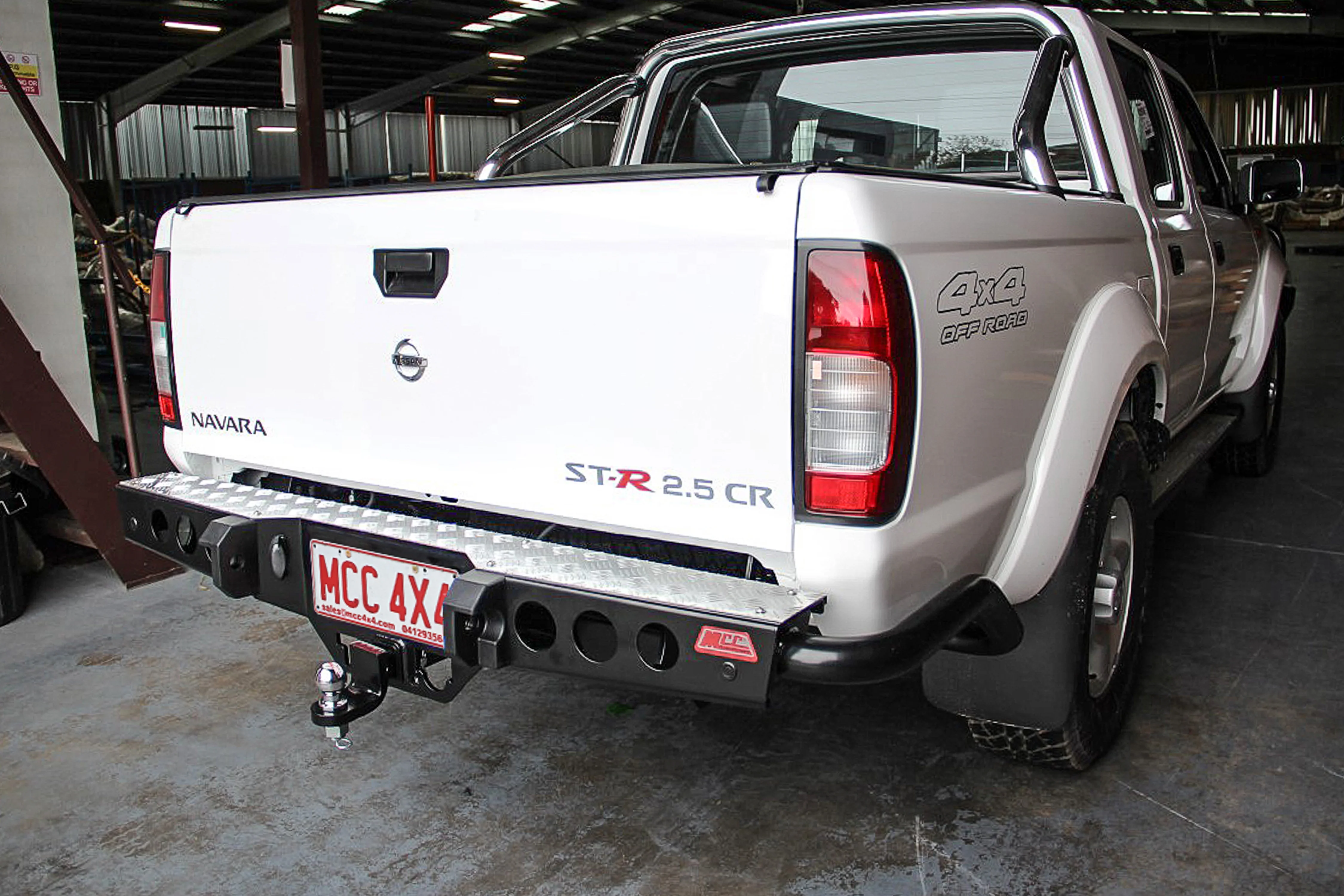 Navara D22 1997-2015 022-03 Jack Rear Bar with Chrome Step Plate Package - SKU MCC-03008-203SP - Image 2