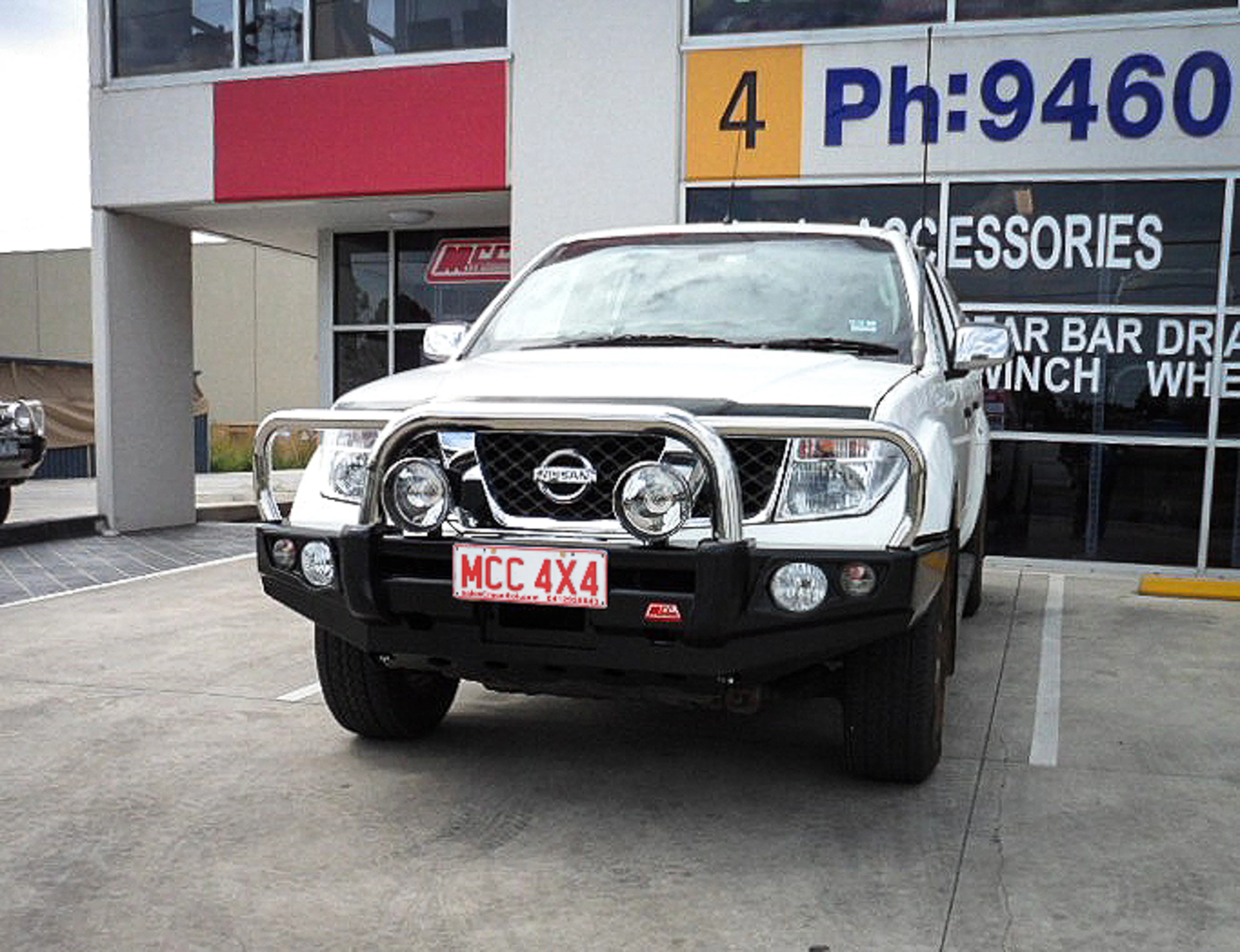 Navara D40 2005-2010 707-01 Falcon Bull Bar Triple Stainless Loops Package (No Foglight) - SKU MCC-03006-701UP - Image 4