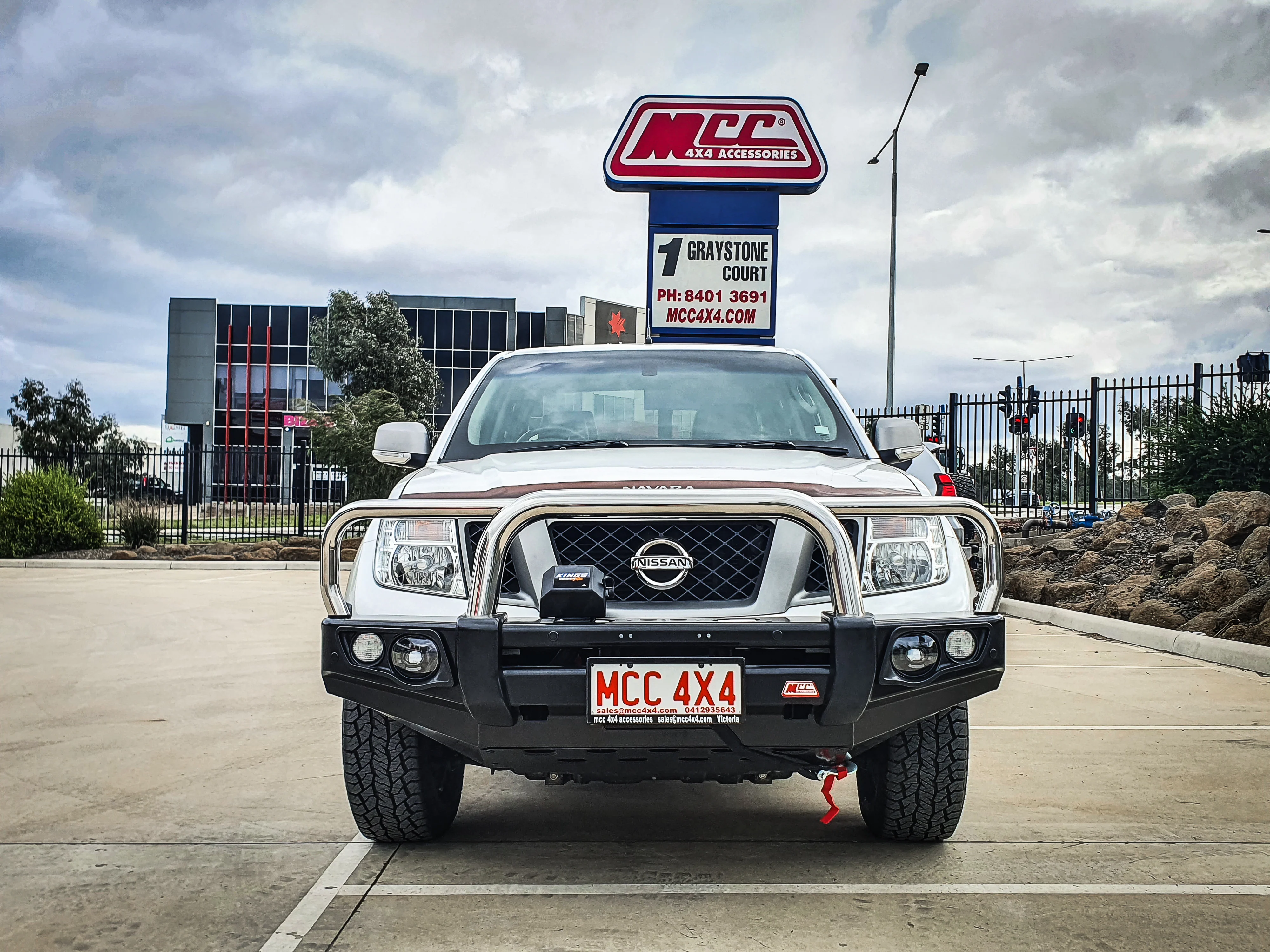 Navara D40 2011-2015 707-01 Falcon Bull Bar Triple Stainless Loops Package (LED Foglight) - SKU MCC-03007-701FOGUP - Image 3