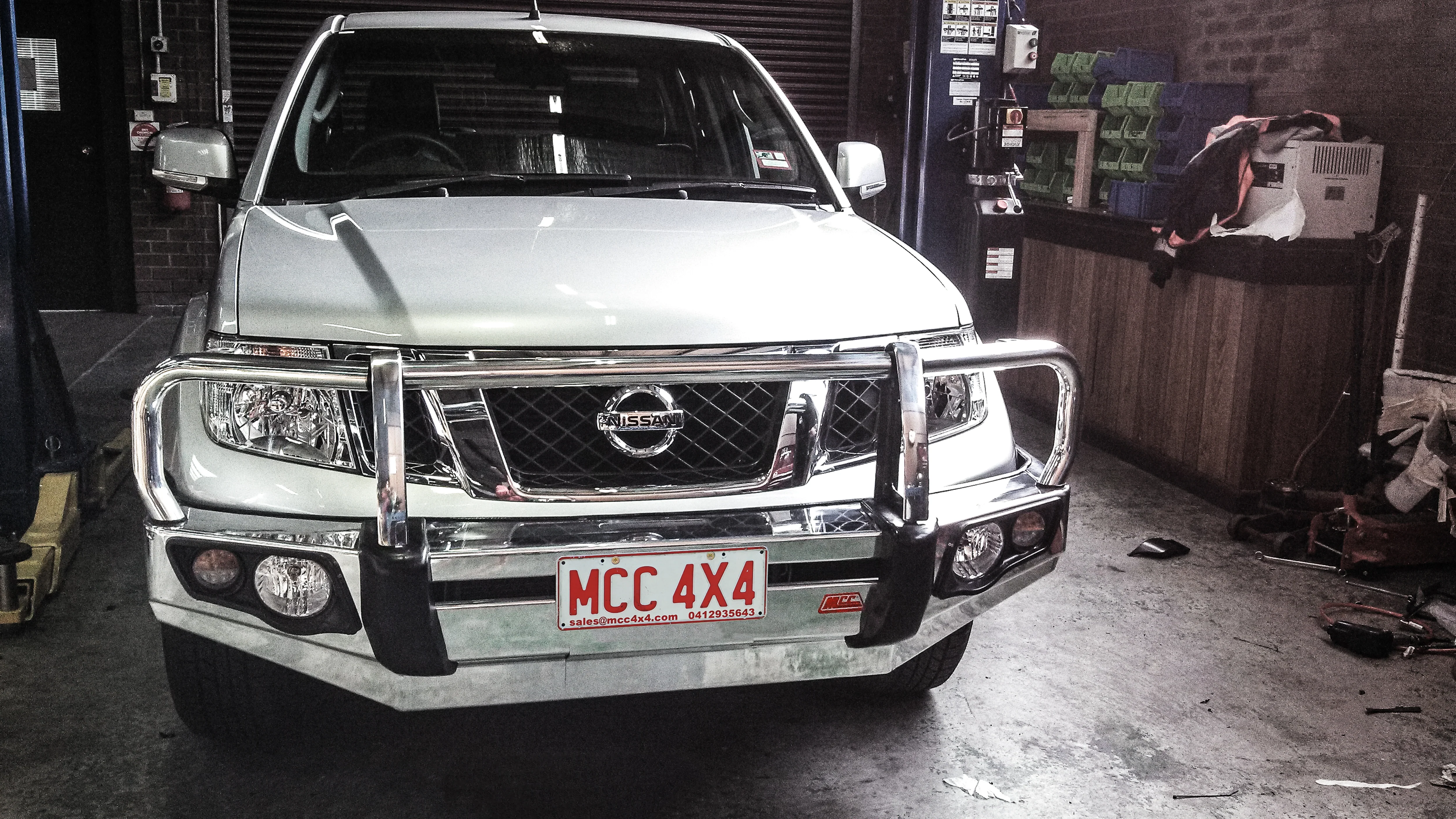 Navara D40 2011-2015 707-02A Alloy Falcon Bull Bar Black A-Frame Package (LED Foglight) - SKU MCC-03007-702AW - Image 3