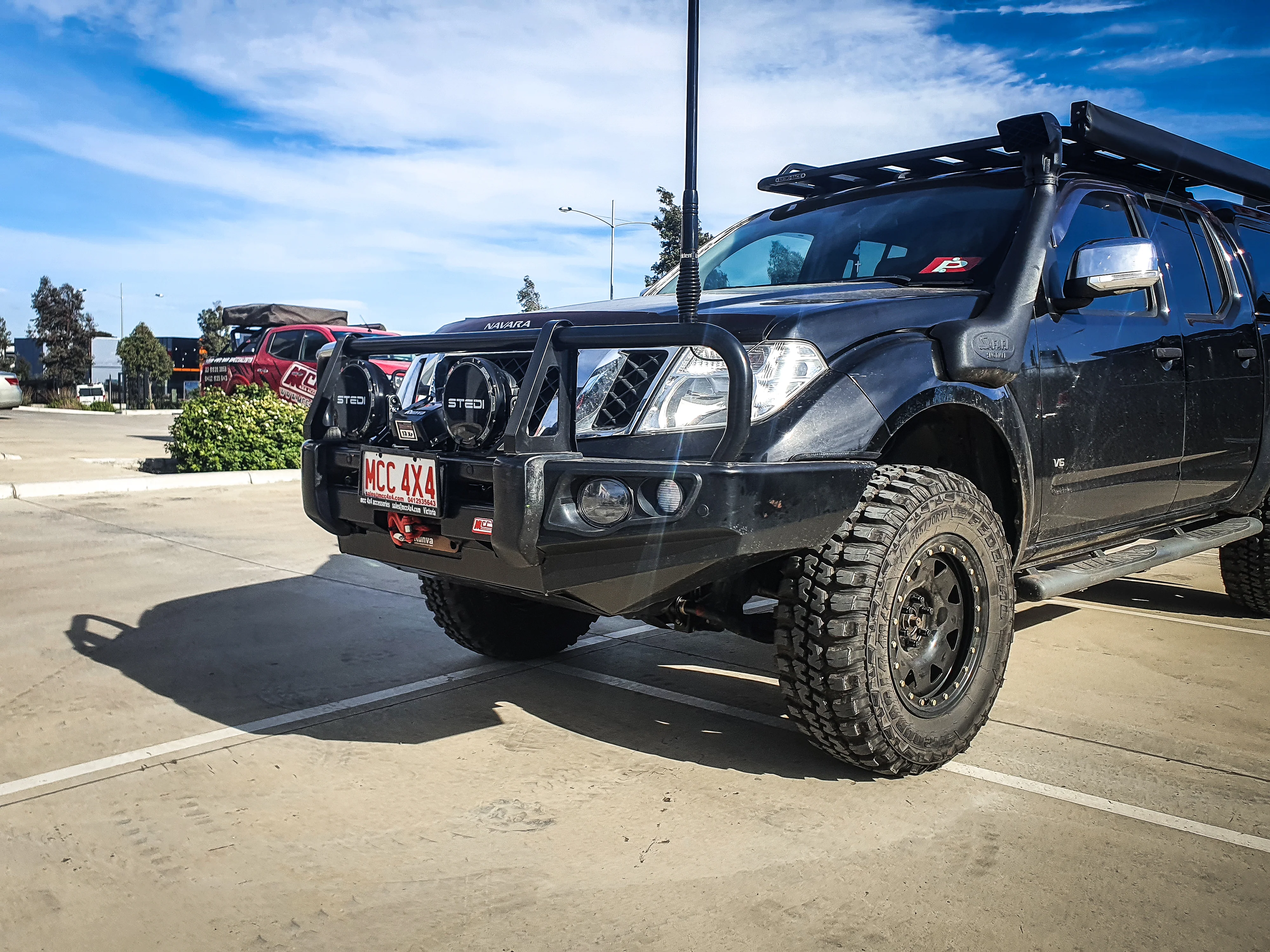 Navara D40 2011-2015  707-02 Falcon Bull Bar Black A-Frame Package (No Foglight) - SKU MCC-03007-702UP - Image 7