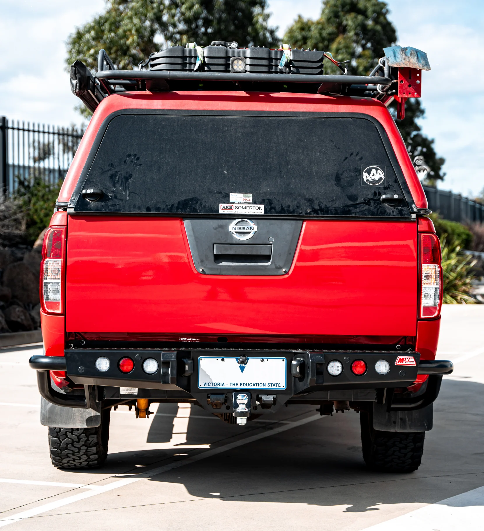 Navara D40 2005-2015 022-03 Jack Rear Bar with Light kit and Black Step Plate Package - SKU MCC-03006-203SPBL - Image 3