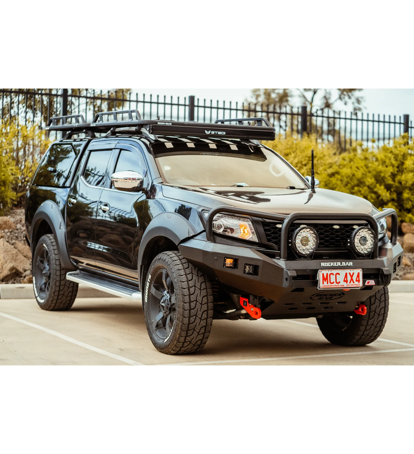 Navara NP300 2015-2020 078-02SQ Rocker Bull Bar Triple Loops Package - SKU MCC-03013-7802SQ - Image 2