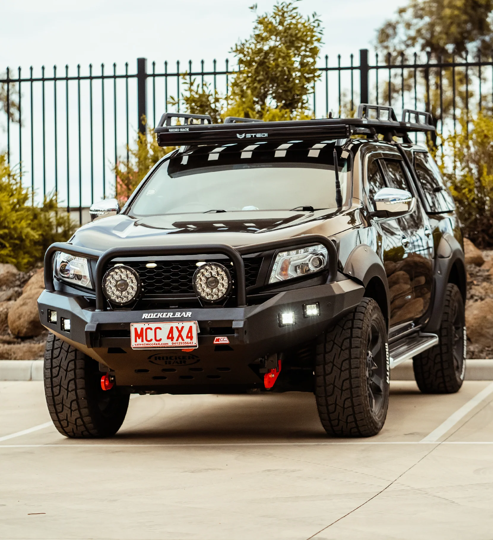 Navara NP300 2015-2020 078-02SQ Rocker Bull Bar Triple Loops Package - SKU MCC-03013-7802SQ - Image 4