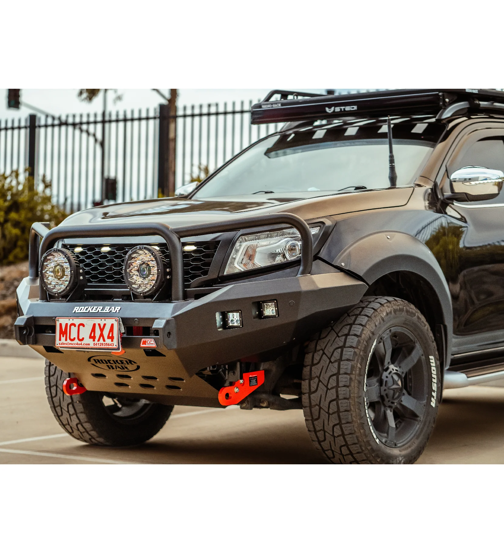 Navara NP300 2015-2020 078-02SQ Rocker Bull Bar Triple Loops Package - SKU MCC-03013-7802SQ - Image 5
