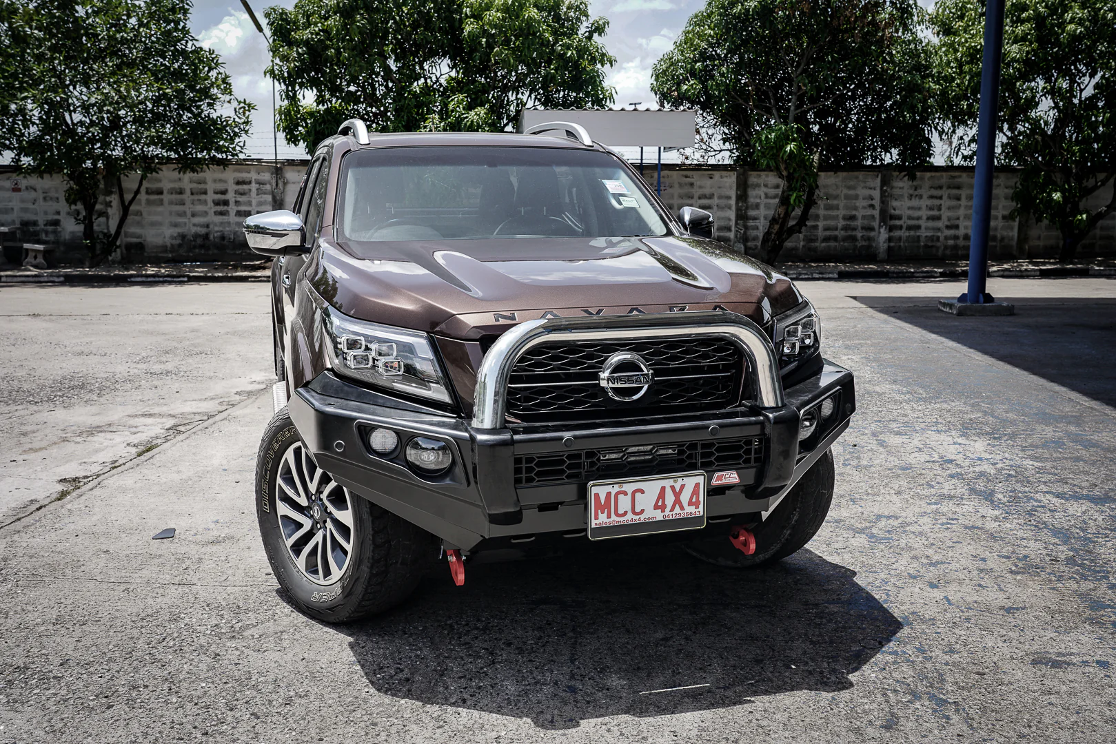 Navara Np300 2021-Present - 707-01 Falcon Bull Bar Single Stainless Loop Package (No Foglight) IEB Compatible (Intelligent Emergency Braking) - SKU MCC-03014-701SSL - Image 2