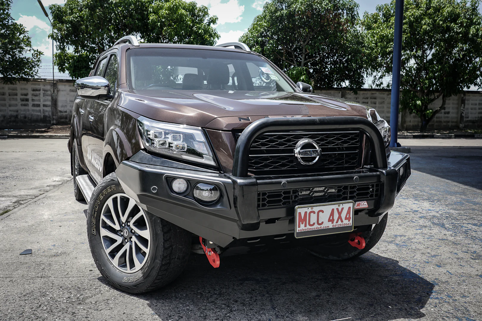 Navara Np300 2021-Present - 707-01 Falcon Bull Bar Single Black Loop Package (No Foglight) IEB Compatible (Intelligent Emergency Braking) - SKU MCC-03014-701SBL - Image 2