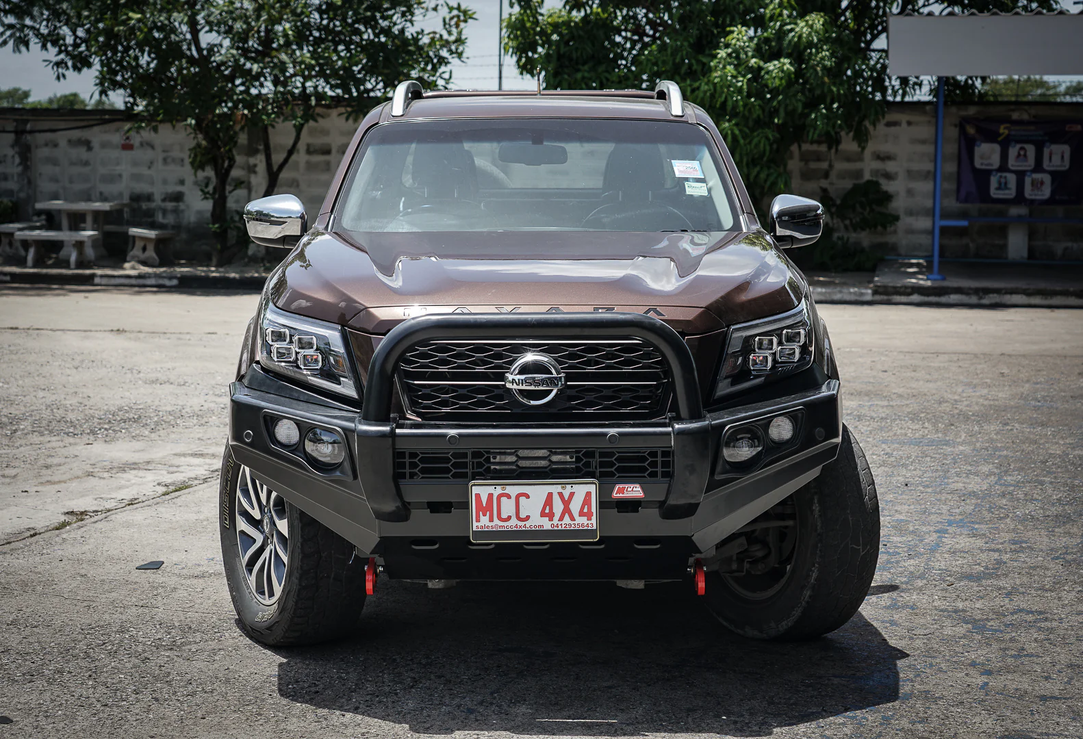Navara Np300 2021-Present - 707-01 Falcon Bull Bar Single Black Loop Package (No Foglight) IEB Compatible (Intelligent Emergency Braking) - SKU MCC-03014-701SBL - Image 3