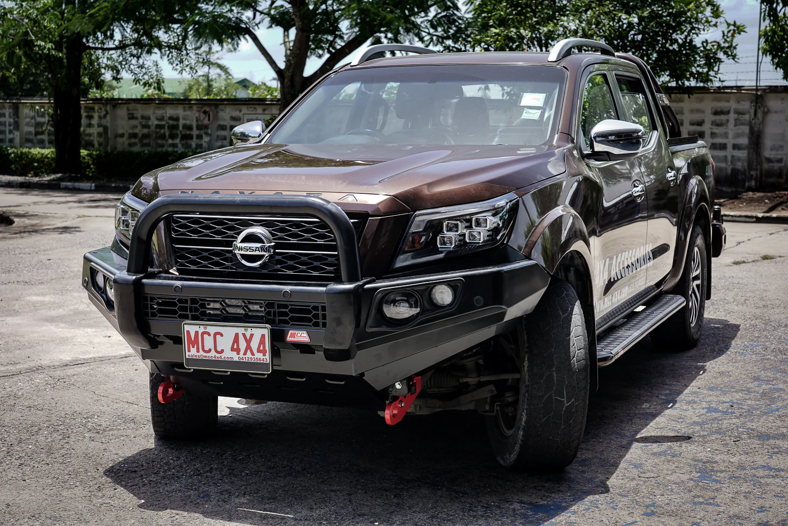 Navara Np300 2021-Present - 707-01 Falcon Bull Bar Single Black Loop Package (No Foglight) IEB Compatible (Intelligent Emergency Braking) - SKU MCC-03014-701SBL - Image 4