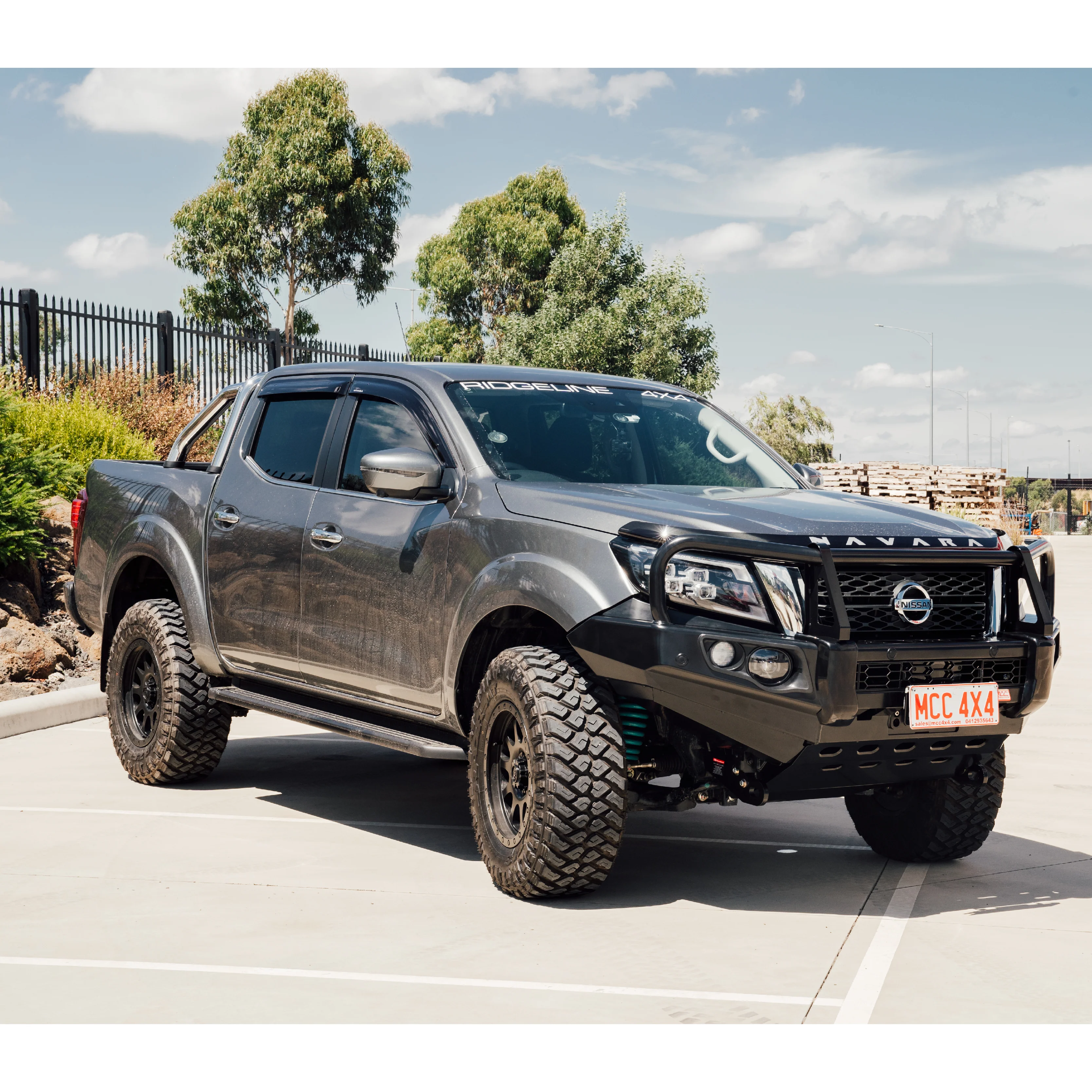 Navara Np300 2021-Present - 707-02 Falcon Bull Bar Black A-Frame Package (LED Foglight) IEB Compatible (Intelligent Emergency Braking) - SKU MCC-03014-702FOGUP - Image 2