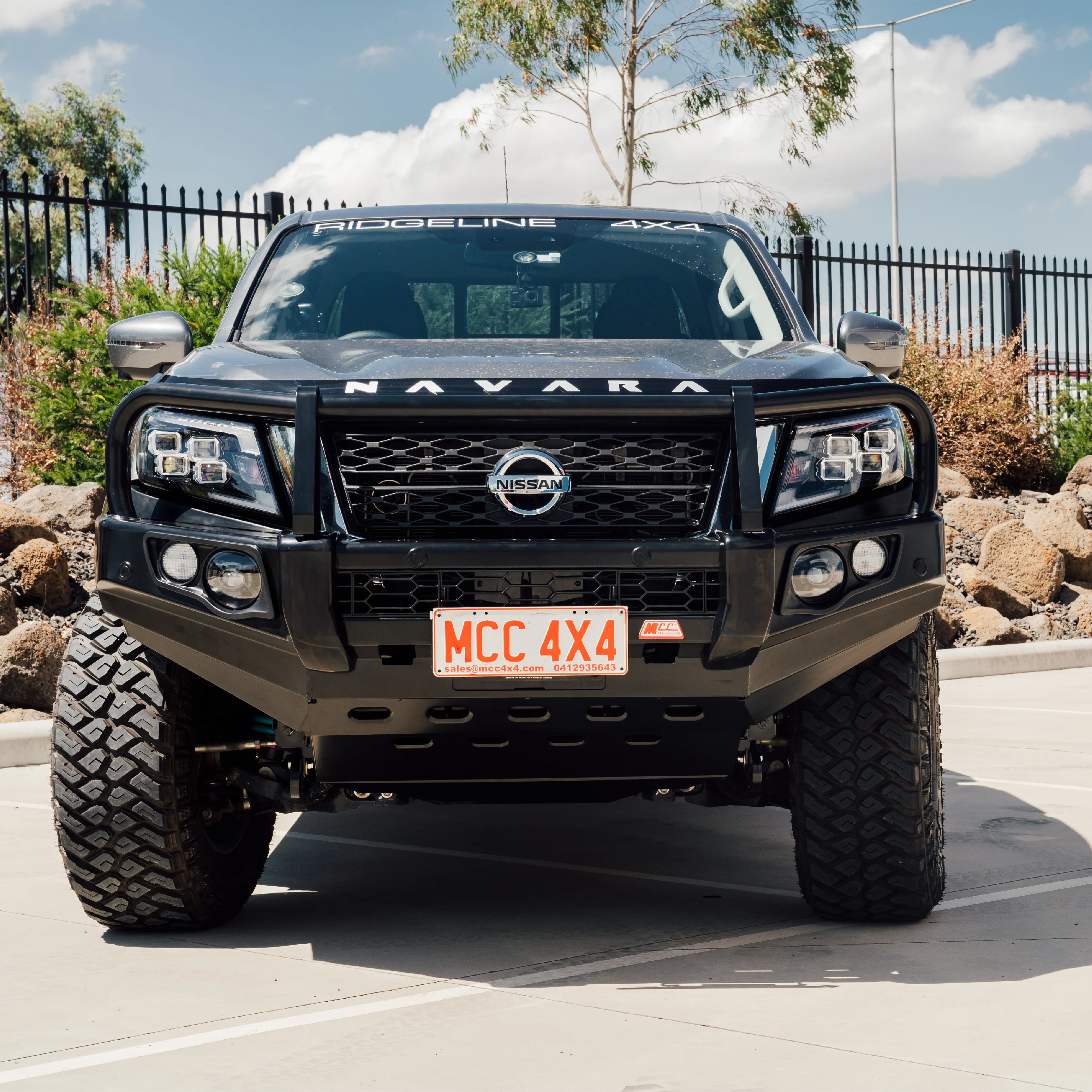 Navara Np300 2021-Present - 707-02 Falcon Bull Bar Black A-Frame Package (LED Foglight) IEB Compatible (Intelligent Emergency Braking) - SKU MCC-03014-702FOGUP - Image 3
