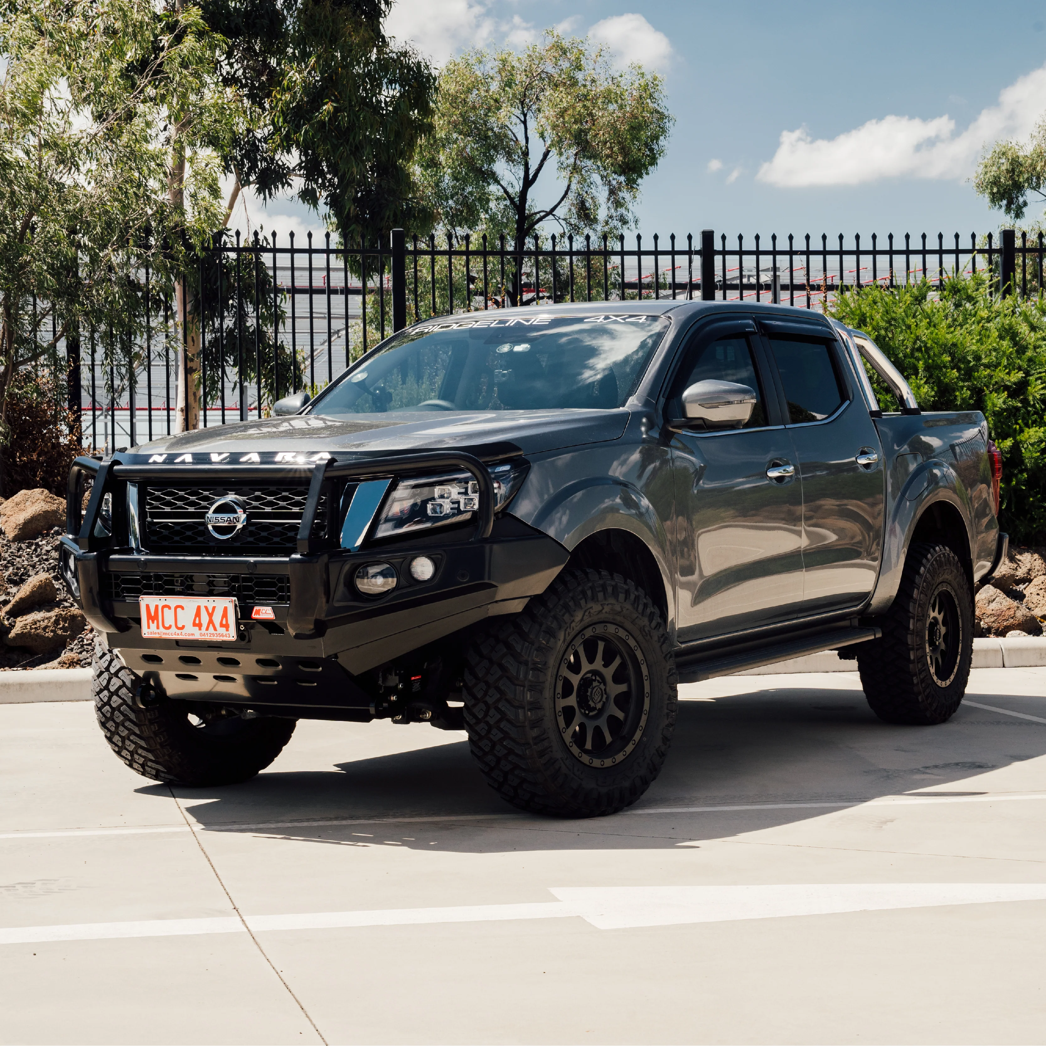 Navara Np300 2021-Present - 707-02 Falcon Bull Bar Black A-Frame Package (LED Foglight) IEB Compatible (Intelligent Emergency Braking) - SKU MCC-03014-702FOGUP - Image 4