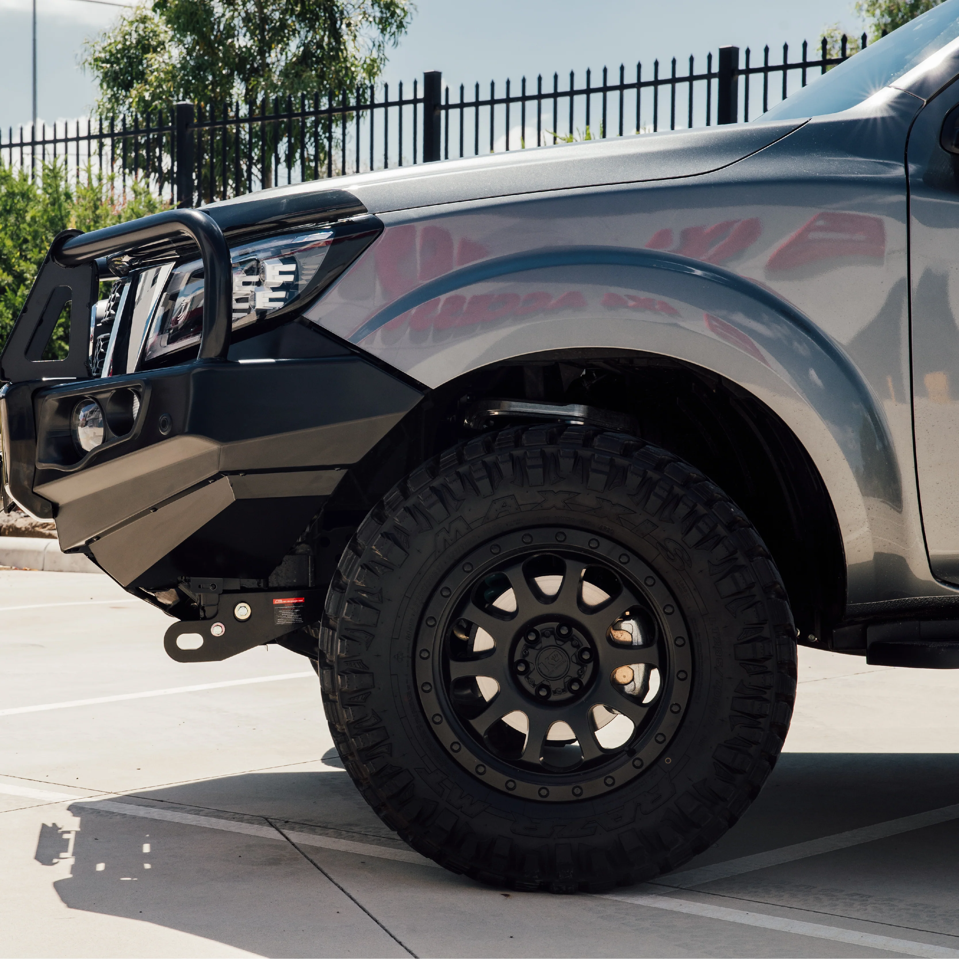 Navara Np300 2021-Present - 707-02 Falcon Bull Bar Black A-Frame Package (No Foglight) IEB Compatible (Intelligent Emergency Braking) - SKU MCC-03014-702UP - Image 5