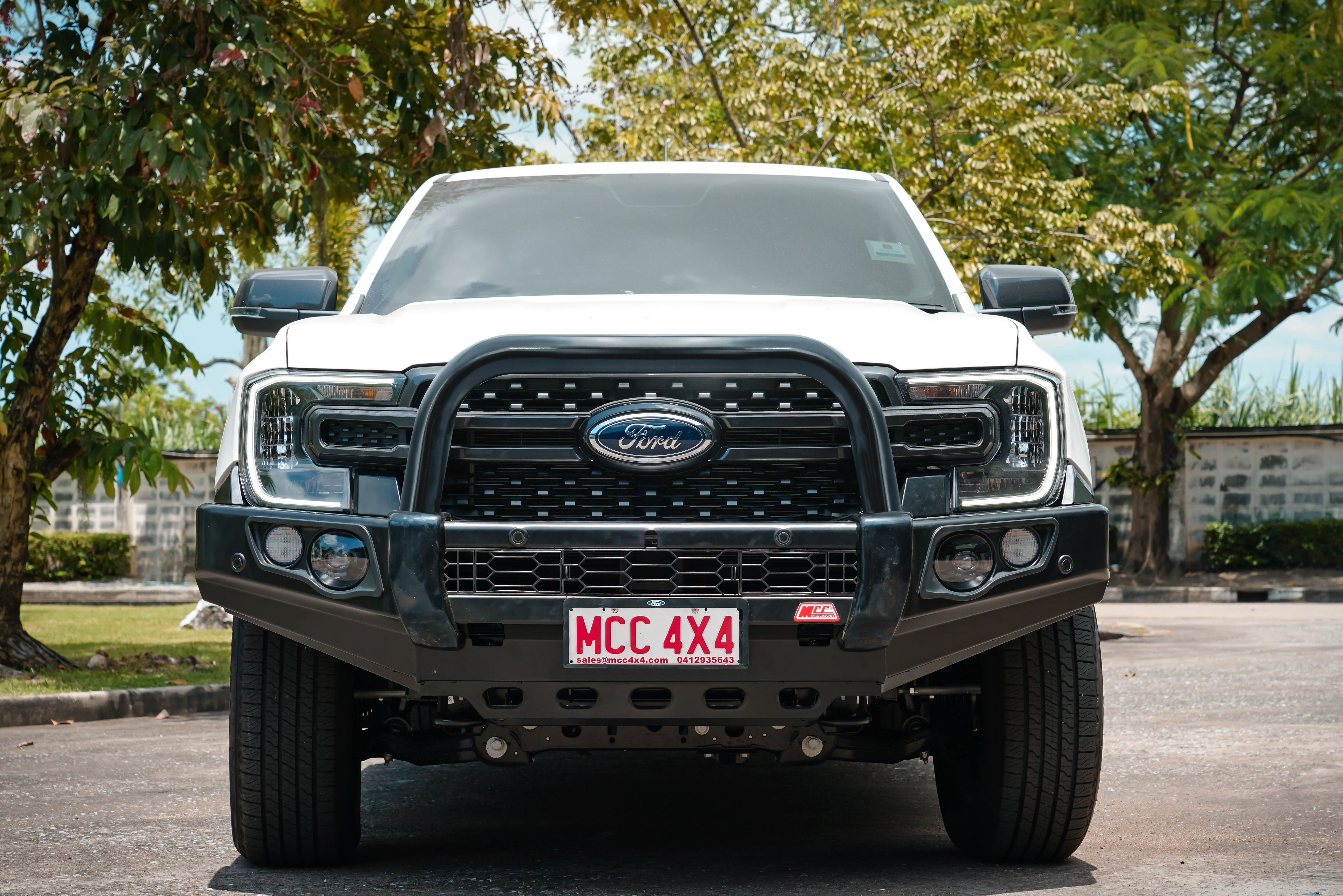 Next-Gen Ranger/Everest 2022-On - 707-01 Falcon Bull Bar Single Black Loop Package (LED Foglight) - SKU MCC-05010-701SBLFOG - Image 3
