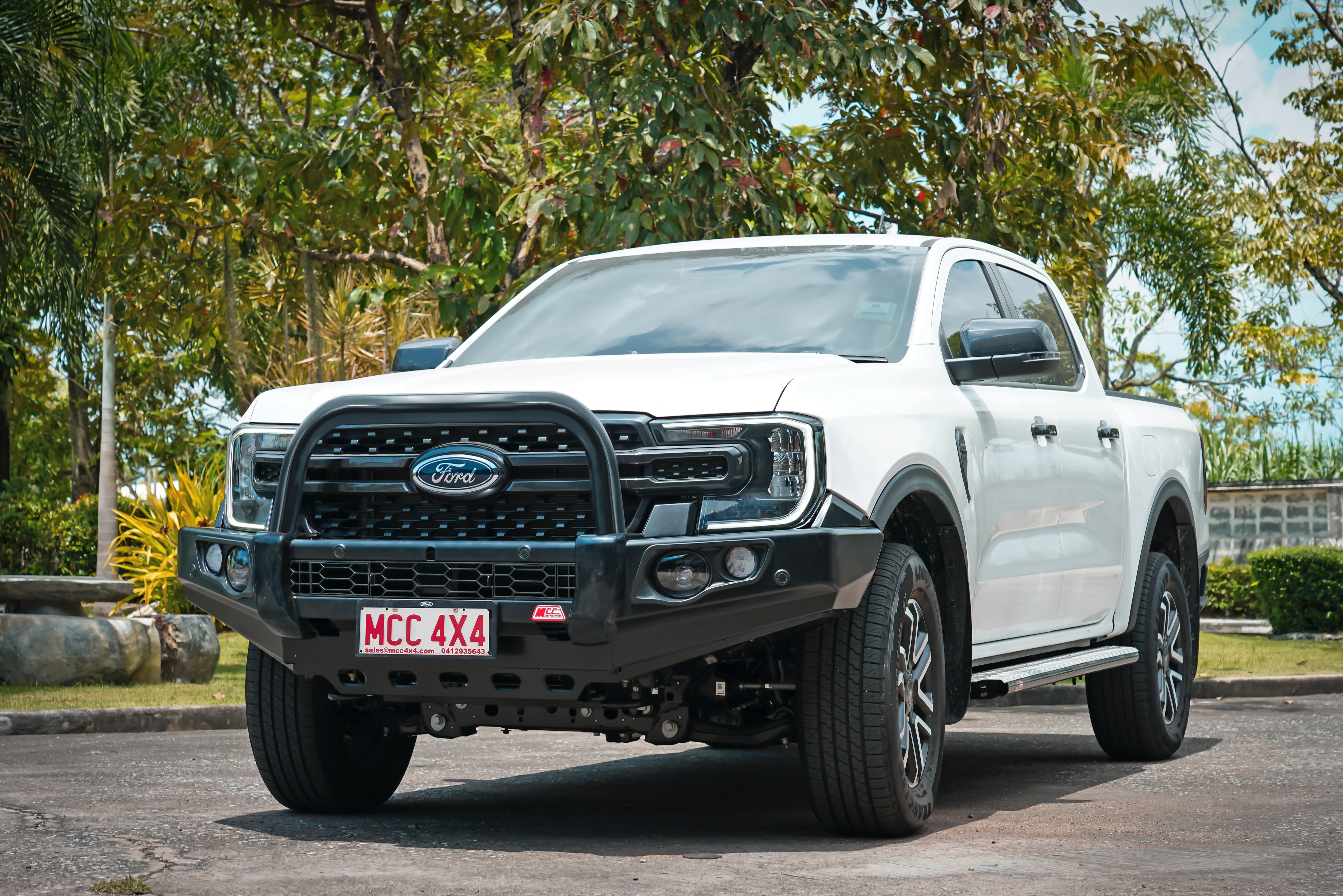 Next-Gen Ranger/Everest 2022-On - 707-01 Falcon Bull Bar Single Black Loop Package (LED Foglight) - SKU MCC-05010-701SBLFOG - Image 4