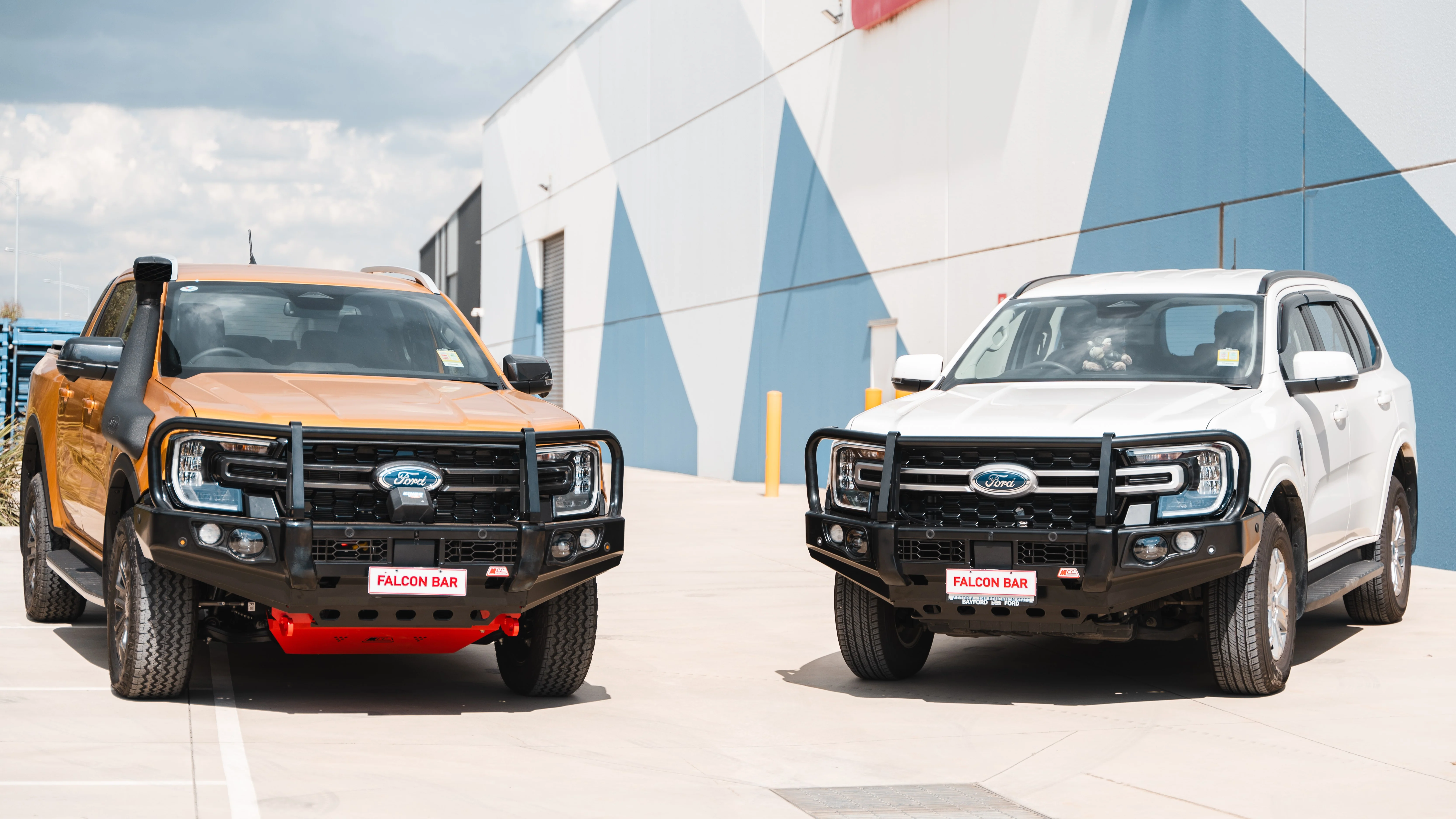 Next-Gen Ranger/Everest 2022-On - 707-02 Falcon Bull Bar Black A-Frame Package (LED Foglight) - SKU MCC-05010-702FOGUP - Image 2