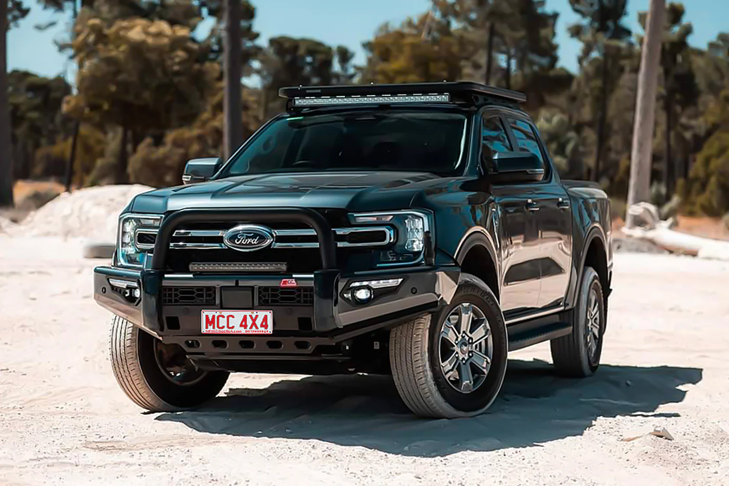 Next-Gen Ranger/Everest 2022-On - 808-01 Phoenix Bull Bar Single Black Loop Package - SKU MCC-05010-801SBL - Image 8