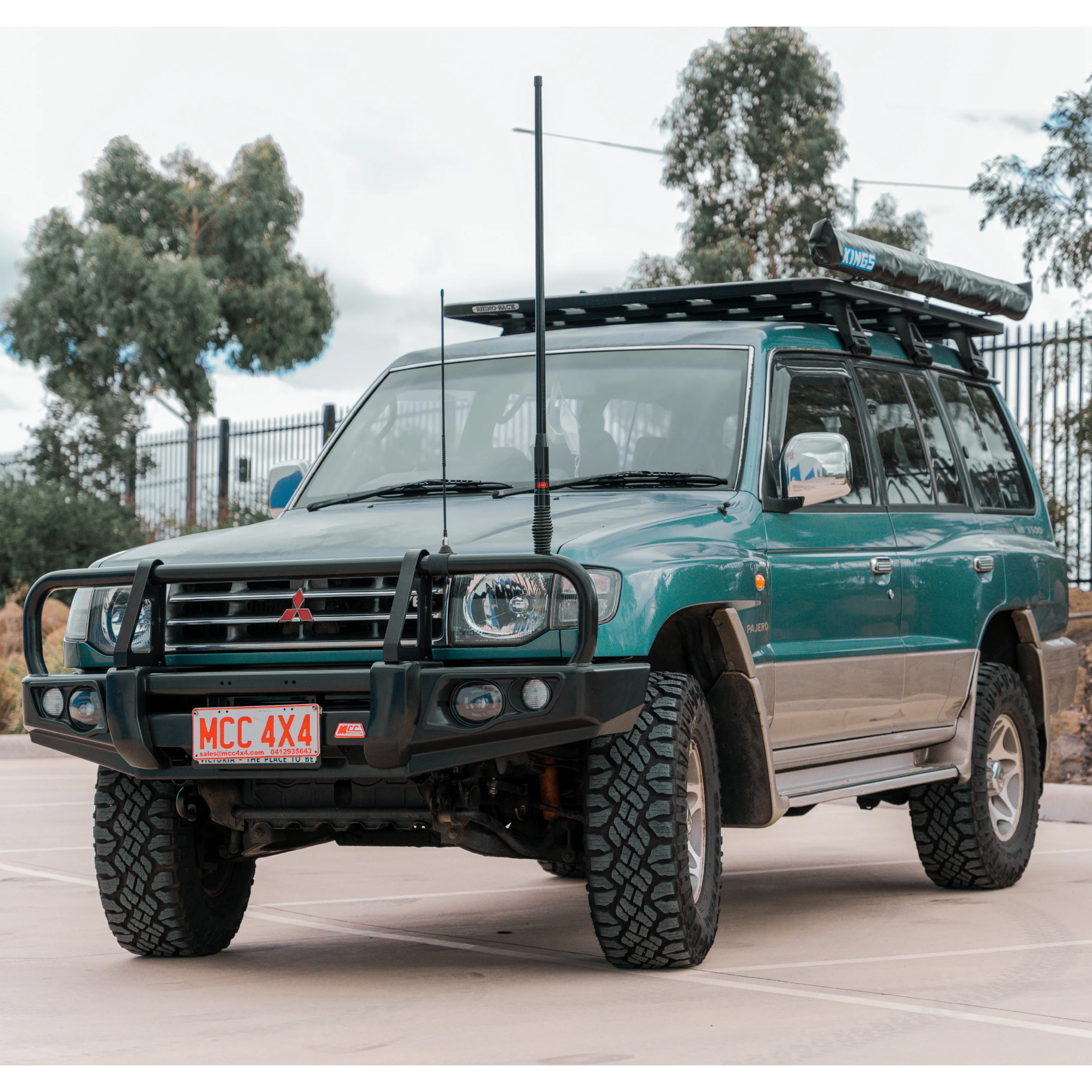 Pajero NH NL 1991-1999 707-02 Falcon Bull Bar Black A-Frame Package (LED Foglight) - SKU MCC-02007-702FOG - Image 4