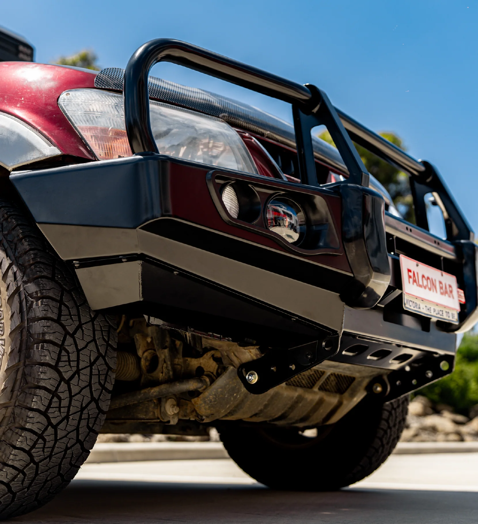 Pajero NM NP 1999-2006 707-02 Falcon Bull Bar Black A-Frame Package (LED Foglight) - SKU MCC-02005-702FOGUP - Image 5