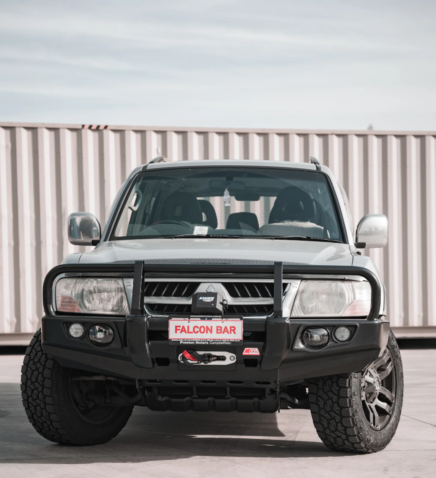 Pajero NM NP 1999-2006 707-02 Falcon Bull Bar Black A-Frame Package (LED Foglight) - SKU MCC-02005-702FOGUP - Image 8
