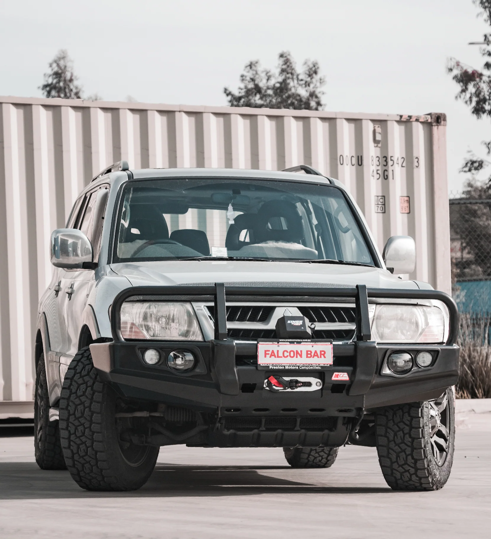 Pajero NM NP 1999-2006 707-02 Falcon Bull Bar Black A-Frame Package (LED Foglight) - SKU MCC-02005-702FOGUP - Image 9